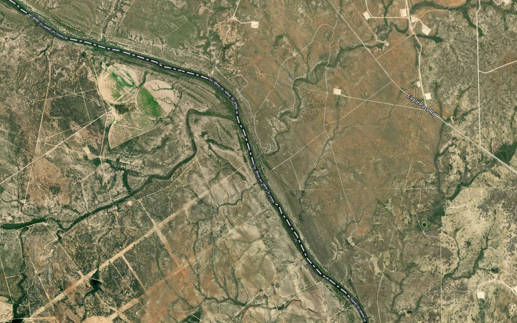 Satellite map of the Jardin Creek