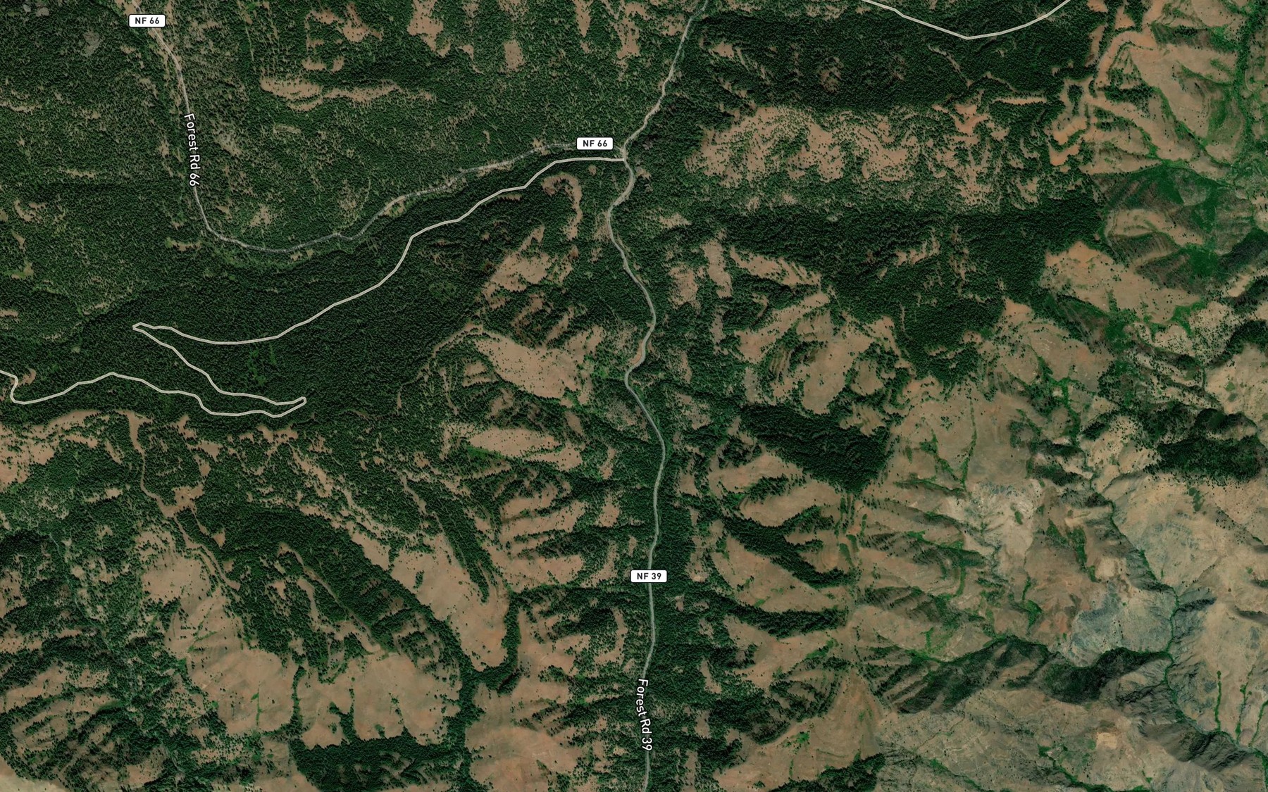 Satellite map of the Steep Creek