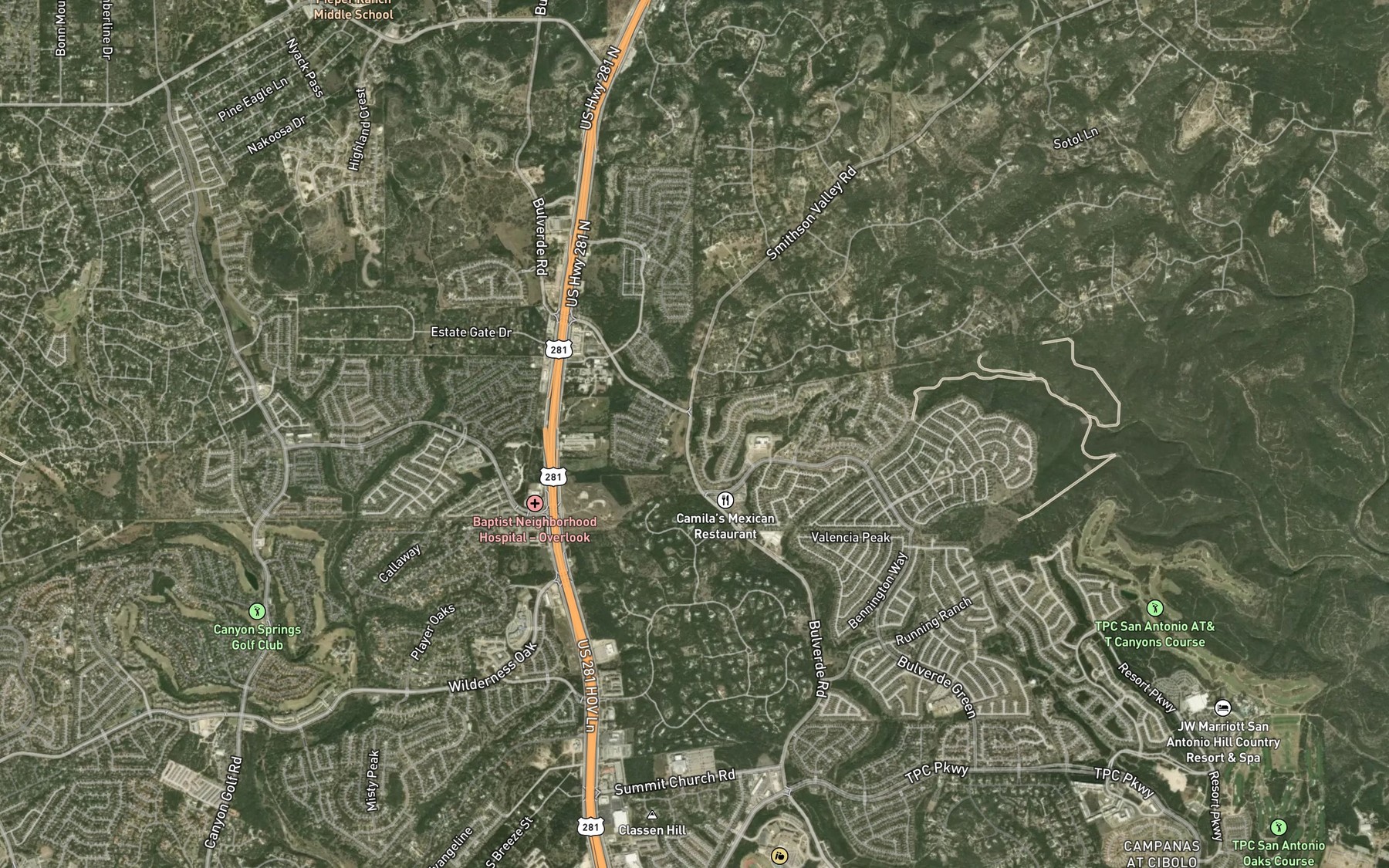 Satellite map of the Elm Waterhole