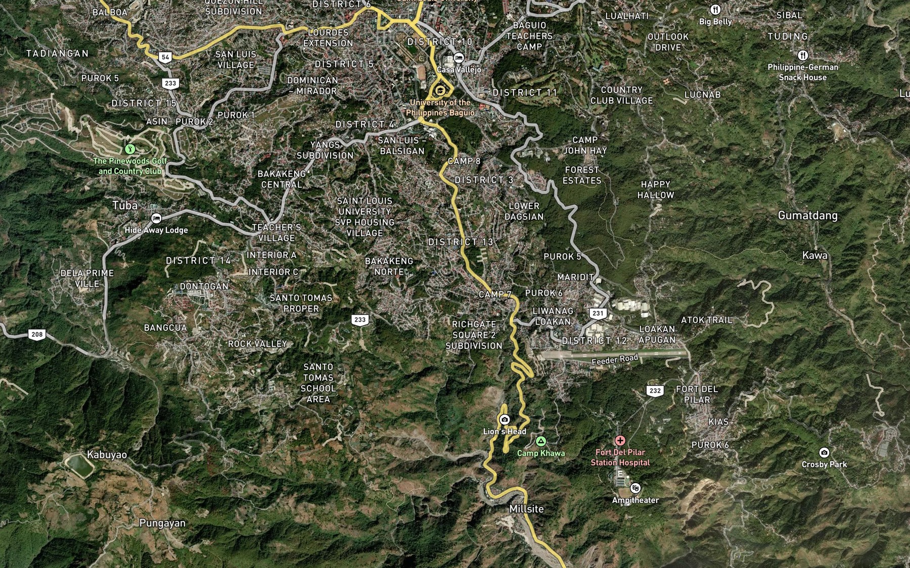 Satellite map of the Camp Seven River Number Two