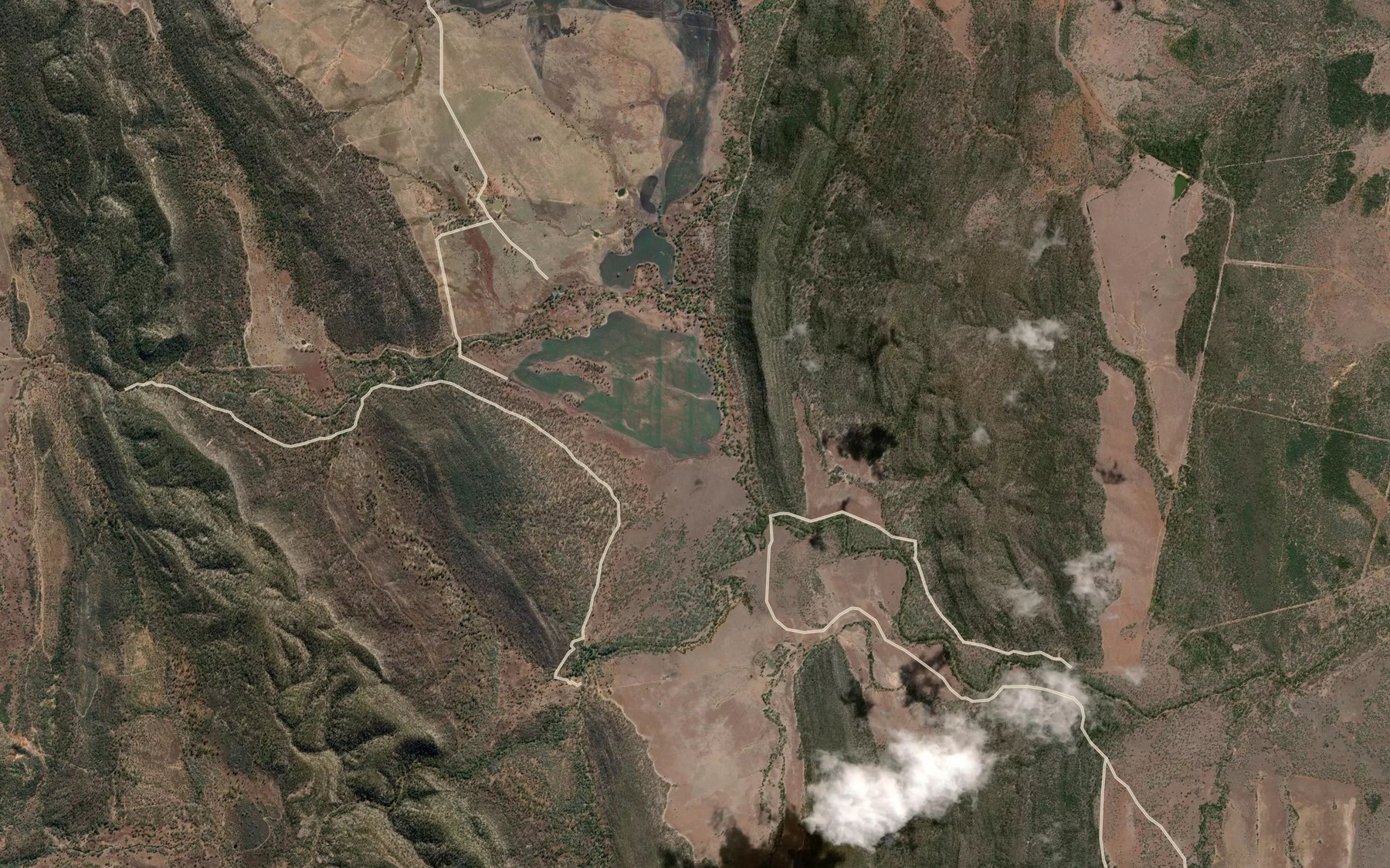 Satellite map of the South Branch Aldebaran Creek