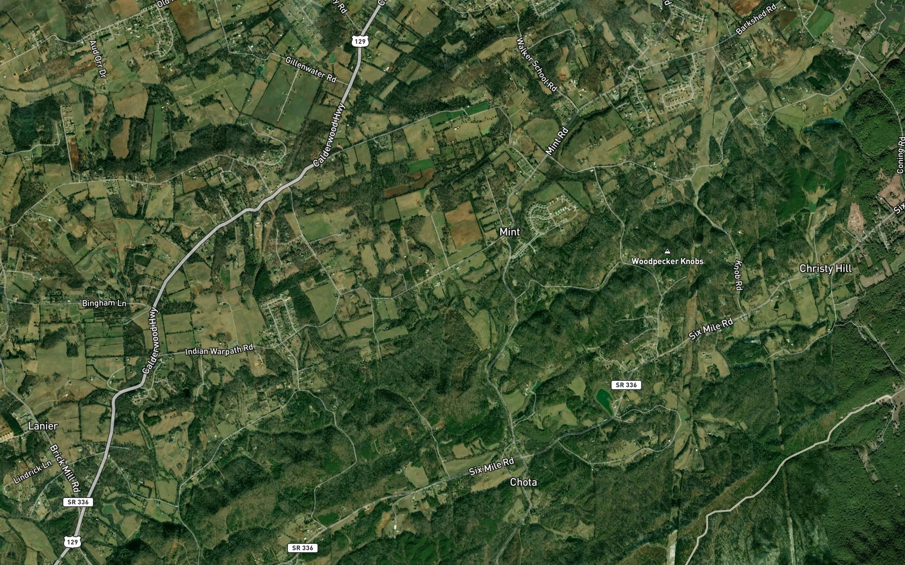 Satellite map of the Sixmile Creek