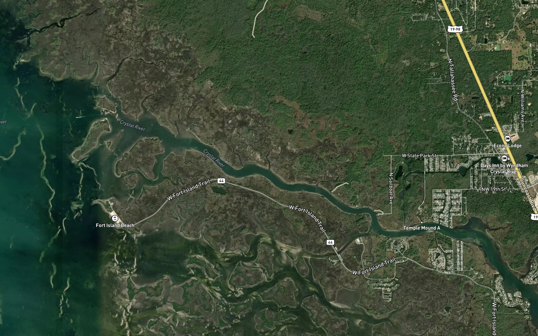 Satellite map of the Kings Creek