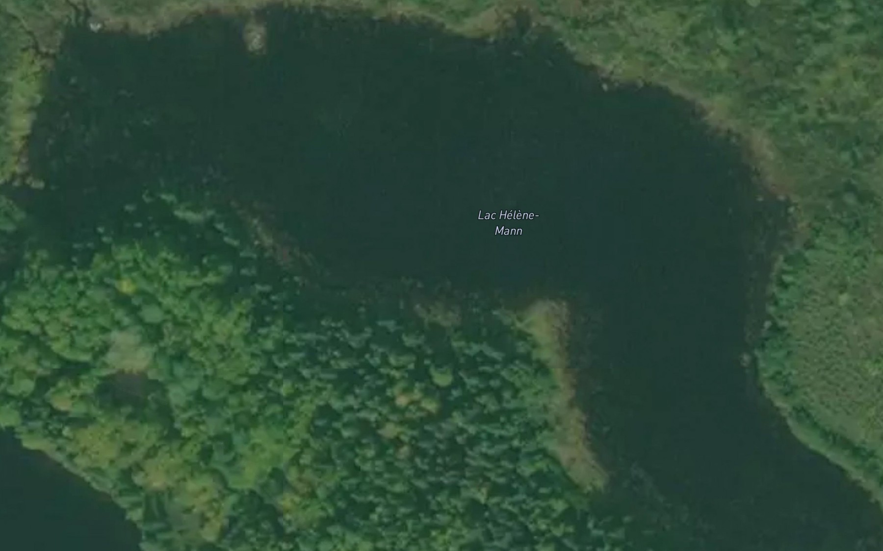 Satellite map of the Lac Helene-Mann