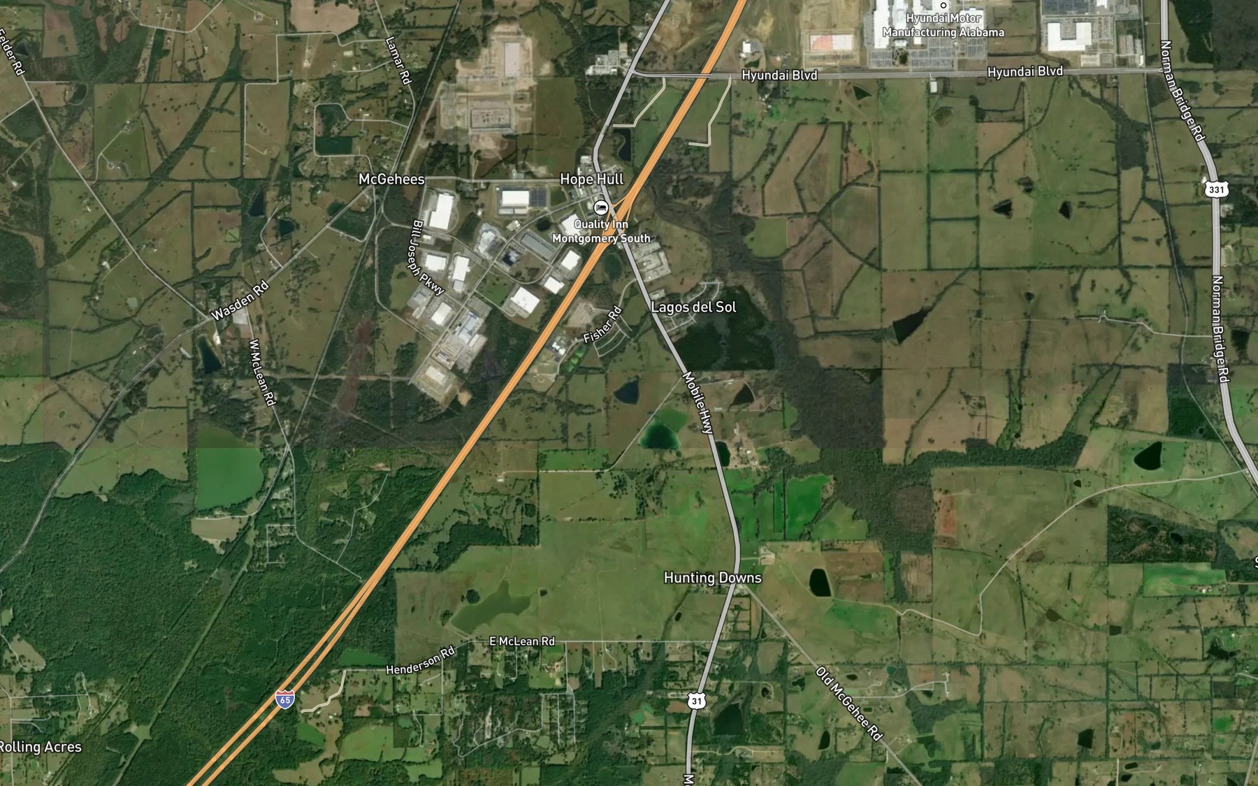 Satellite map of the Frank Davis Lake