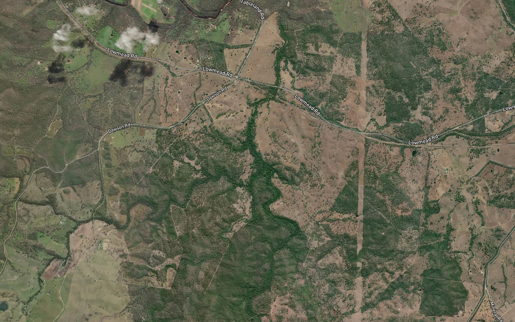 Satellite map of the Grevillea Creek