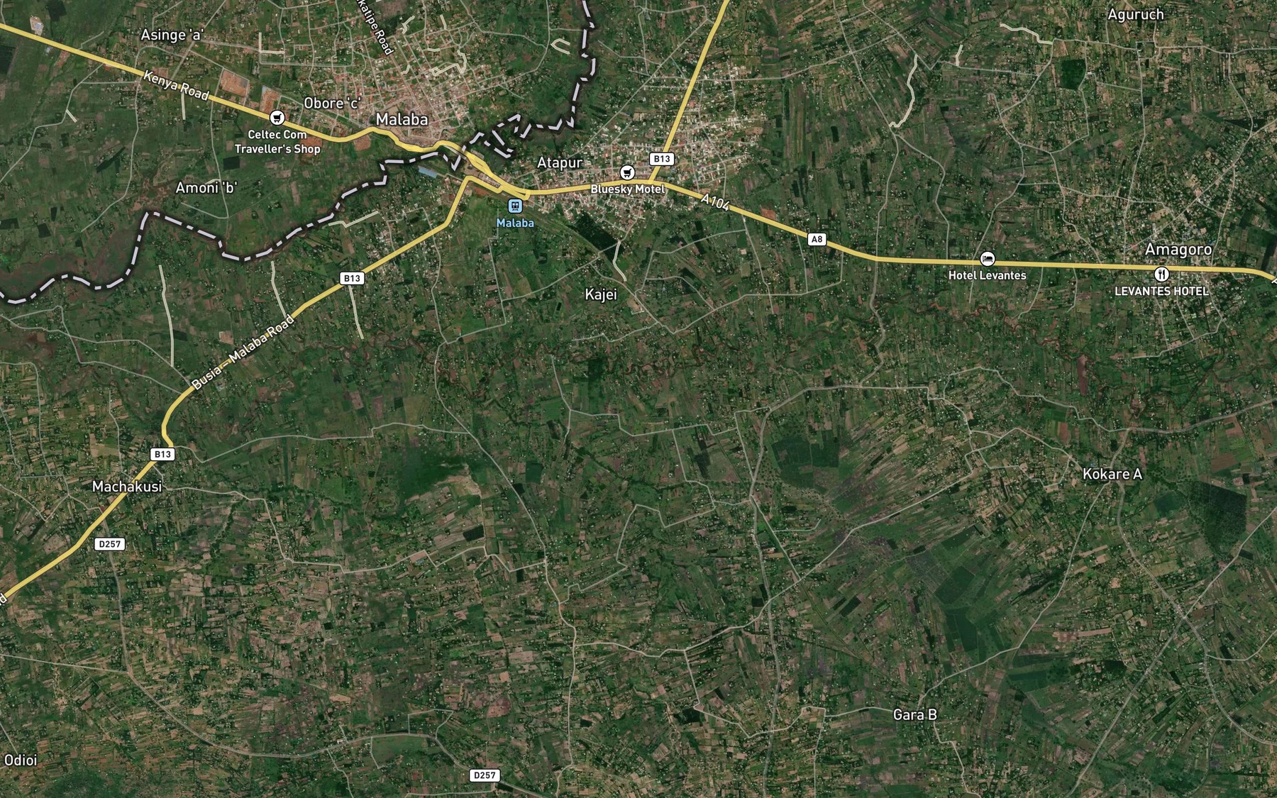 Satellite map of the Kajai