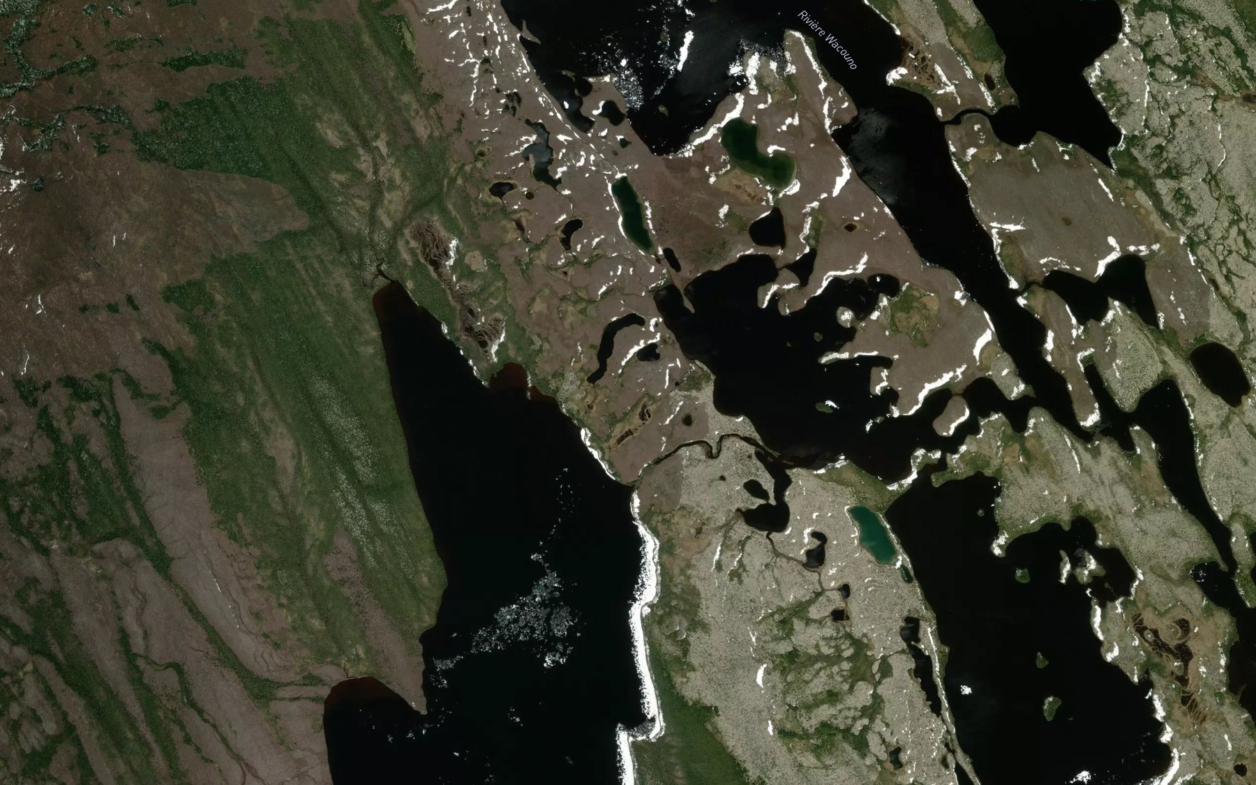 Satellite map of the Lacs a Francois
