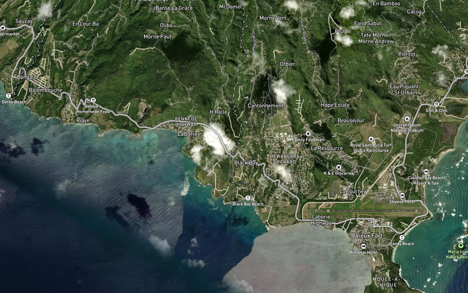 Satellite map of the Grande Riviere de l'Anse Noire