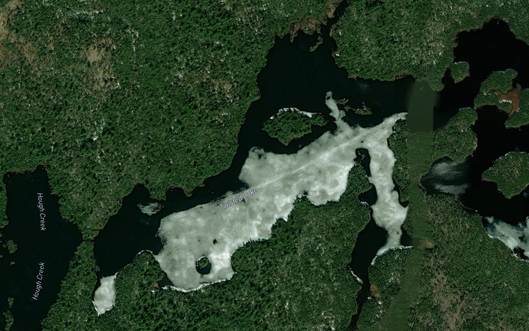 Satellite map of the Twisted Lake