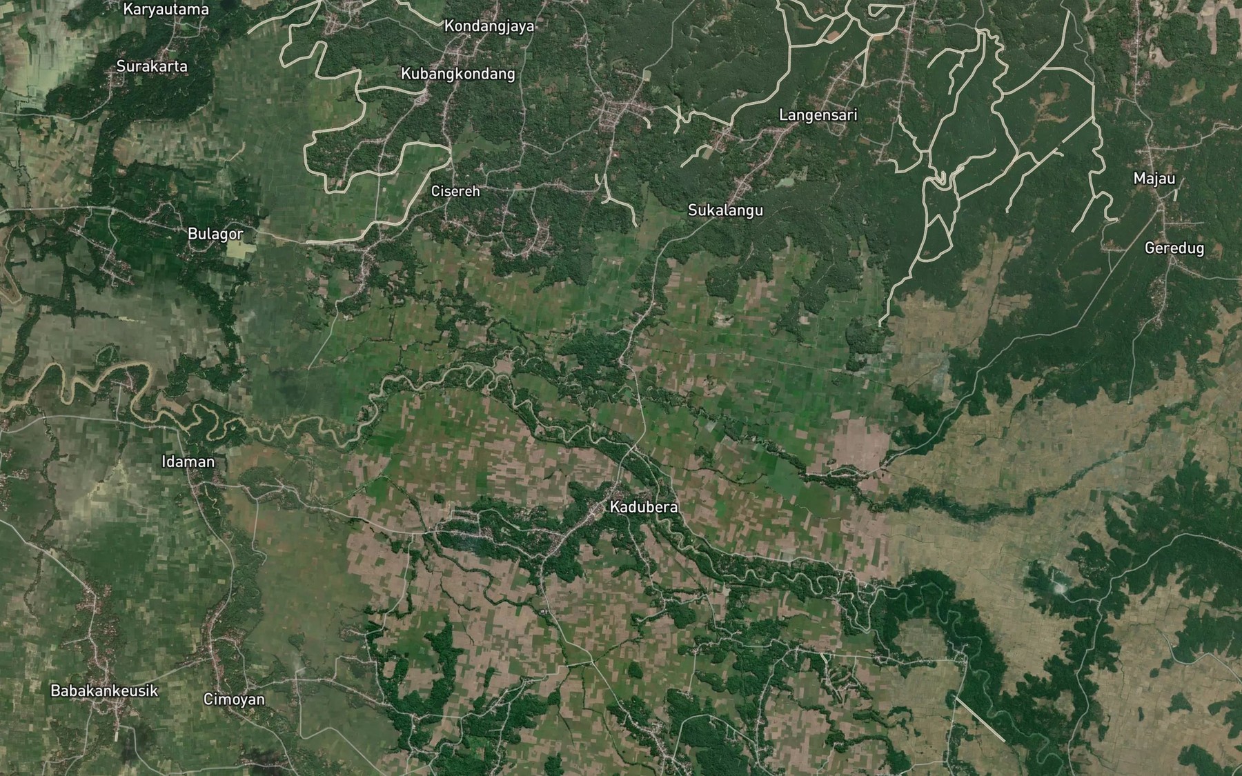 Satellite map of the Ci Beureum