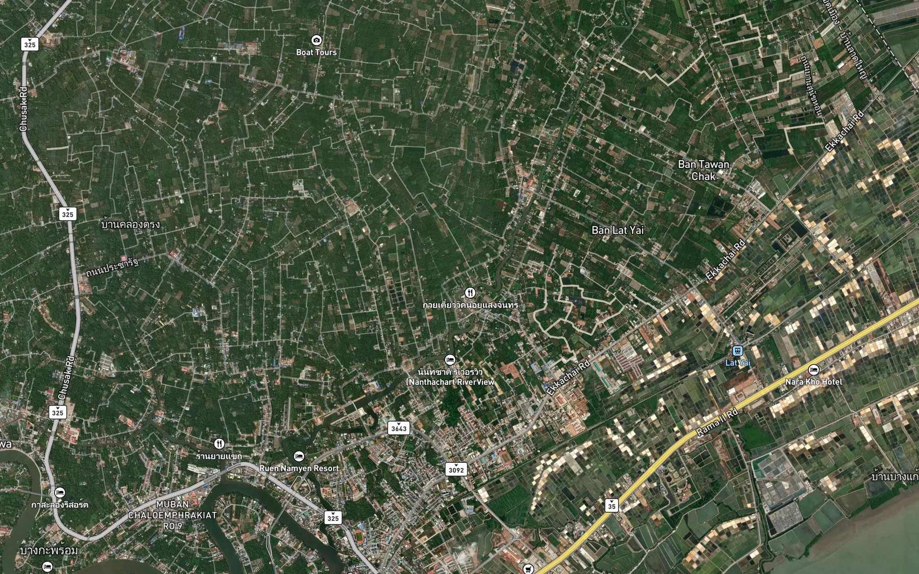 Satellite map of the Khlong Na Wat Noi