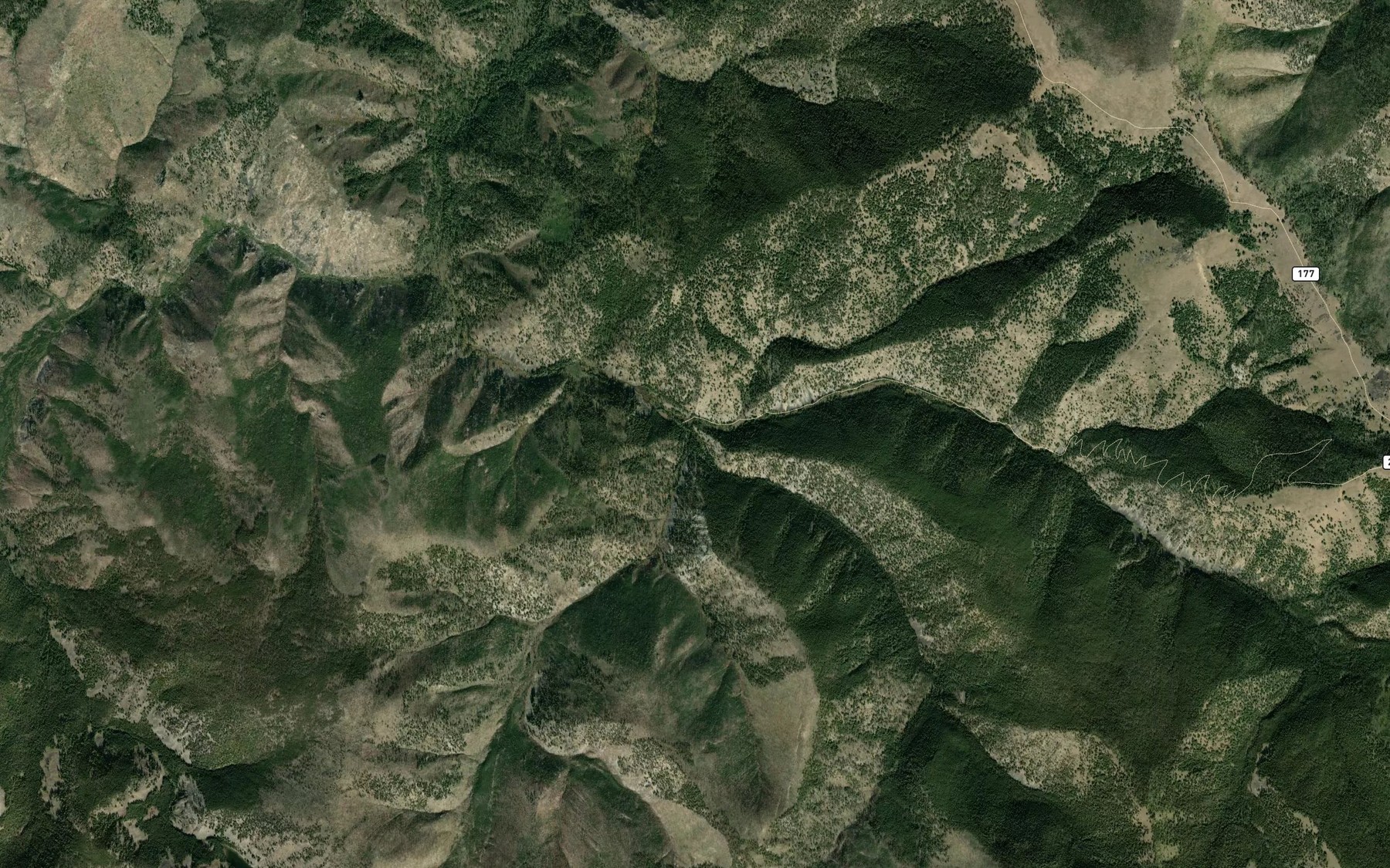 Satellite map of the Prayer Creek