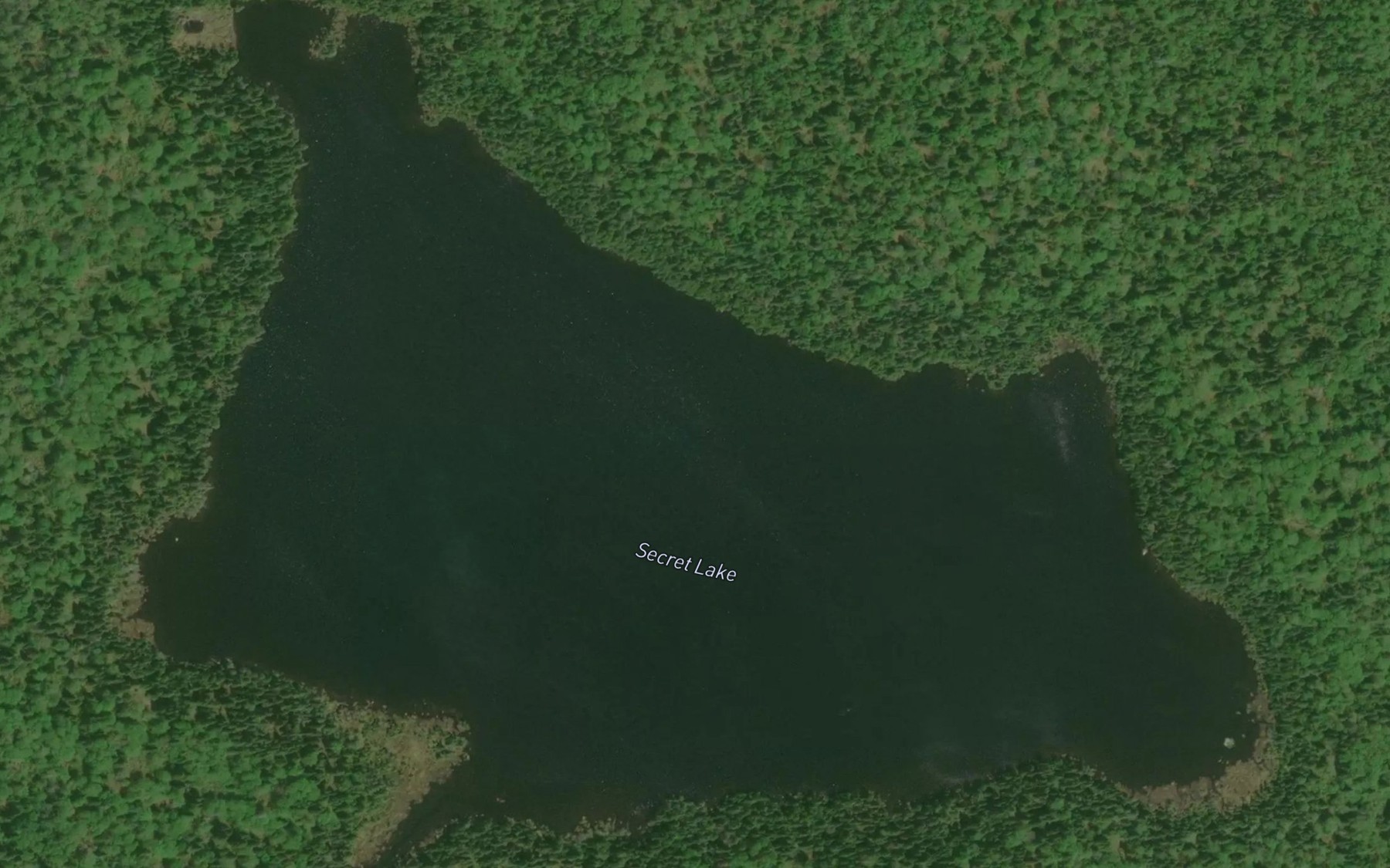 Satellite map of the Secret Lake