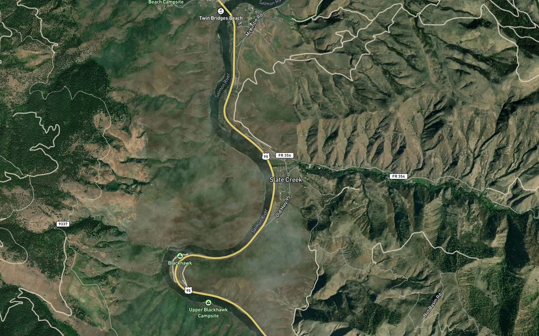 Satellite map of the Slate Creek