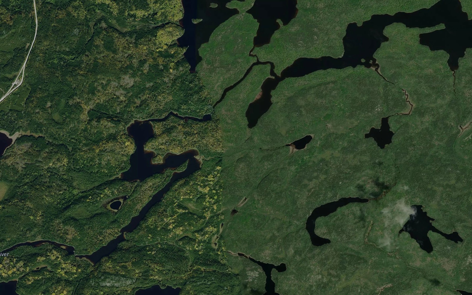 Satellite map of the Highball Creek