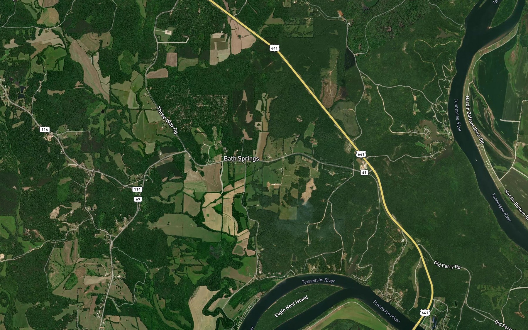 Satellite map of the Williford Branch