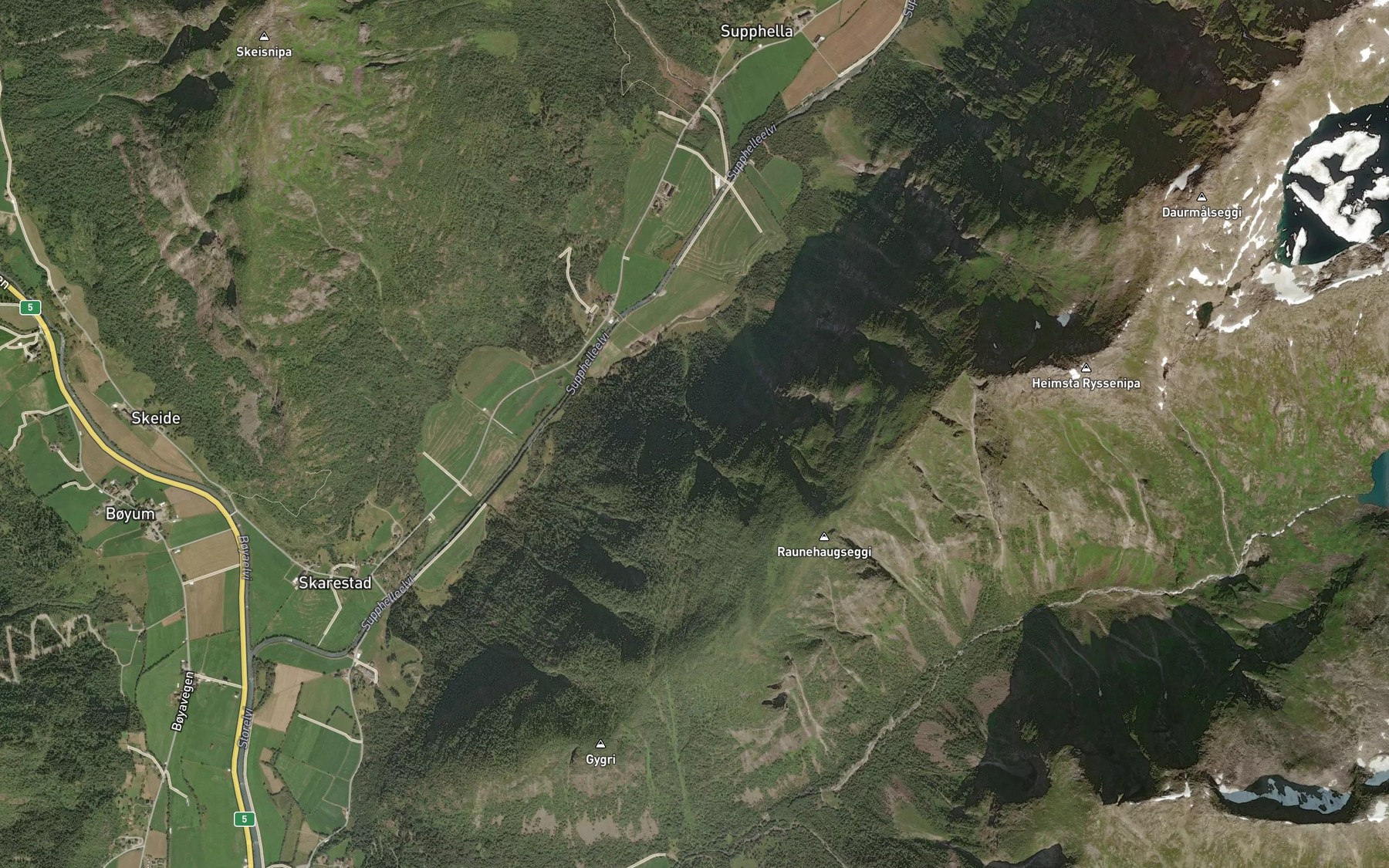 Satellite map of the Kvannskreda