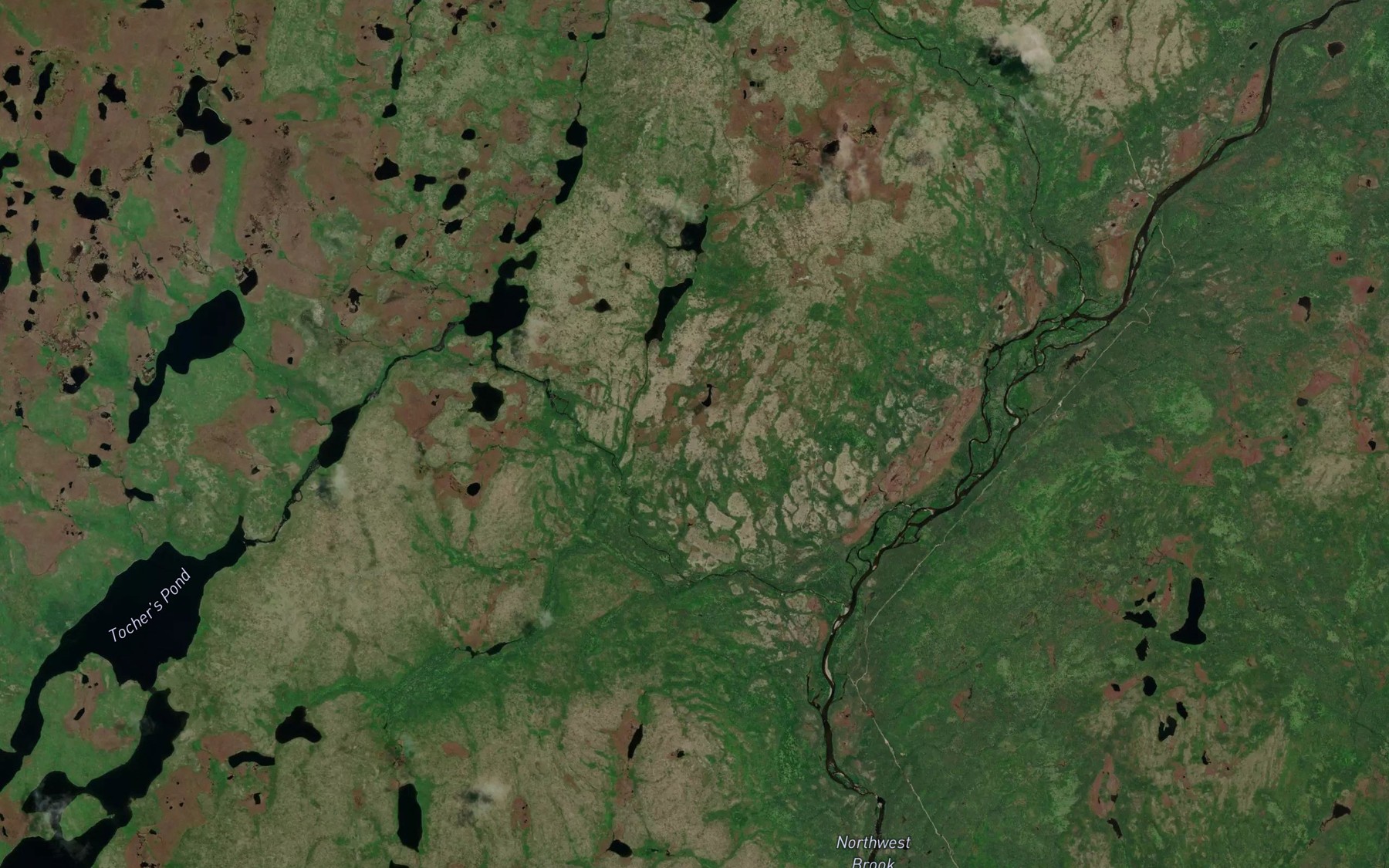 Satellite map of the Grinders Hill Ponds