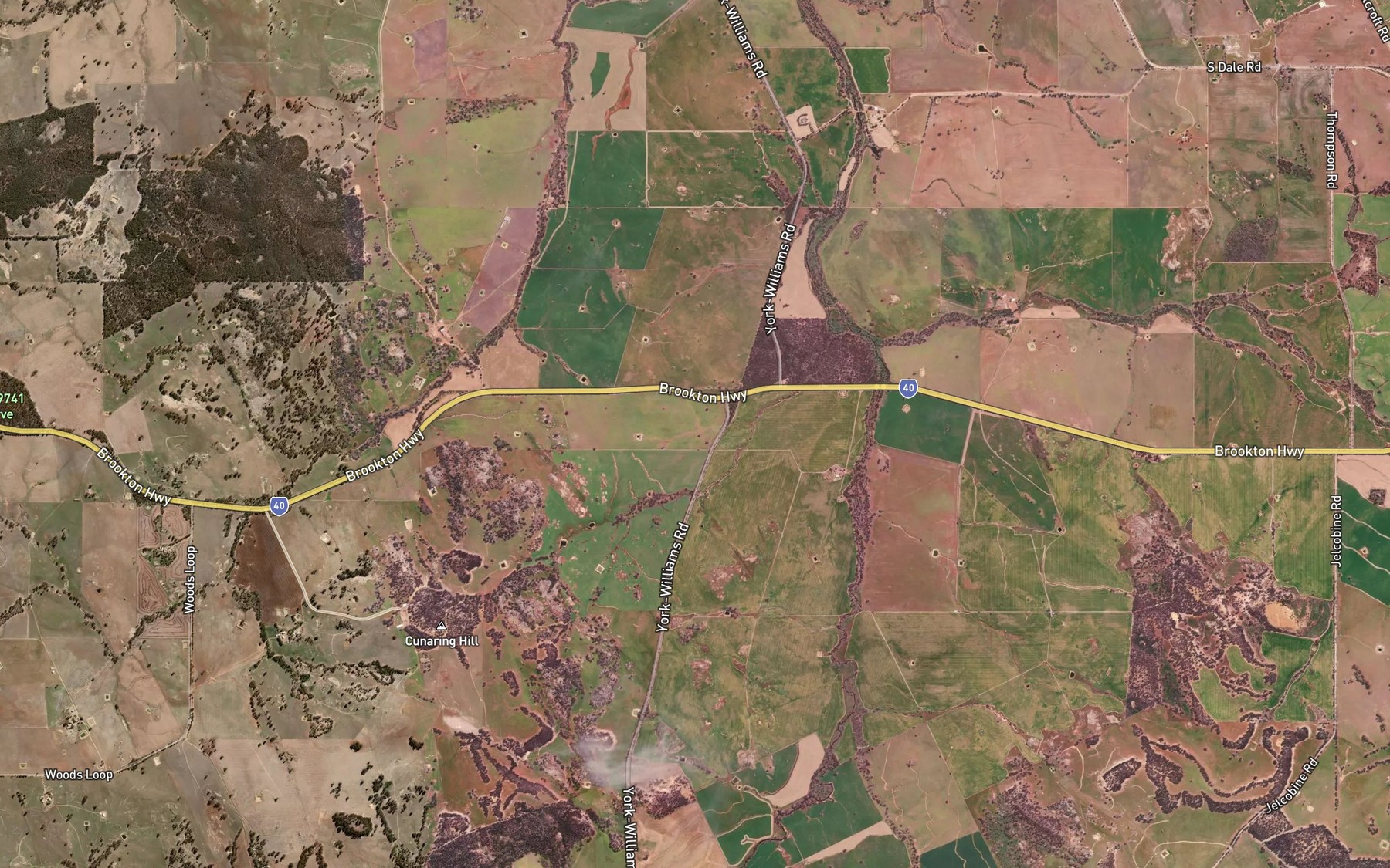 Satellite map of the Boyagin Brook