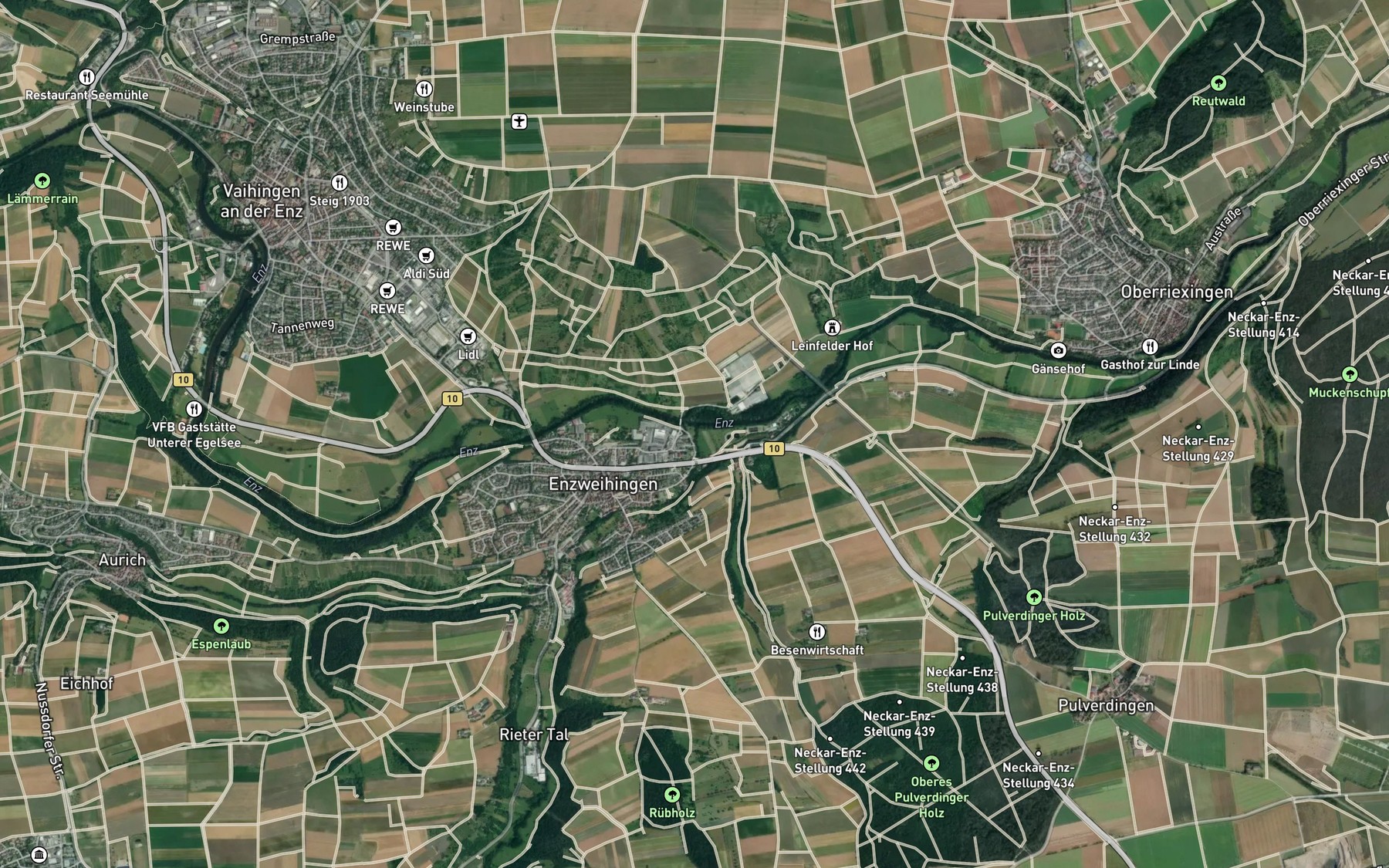 Satellite map of the Kreuzbach