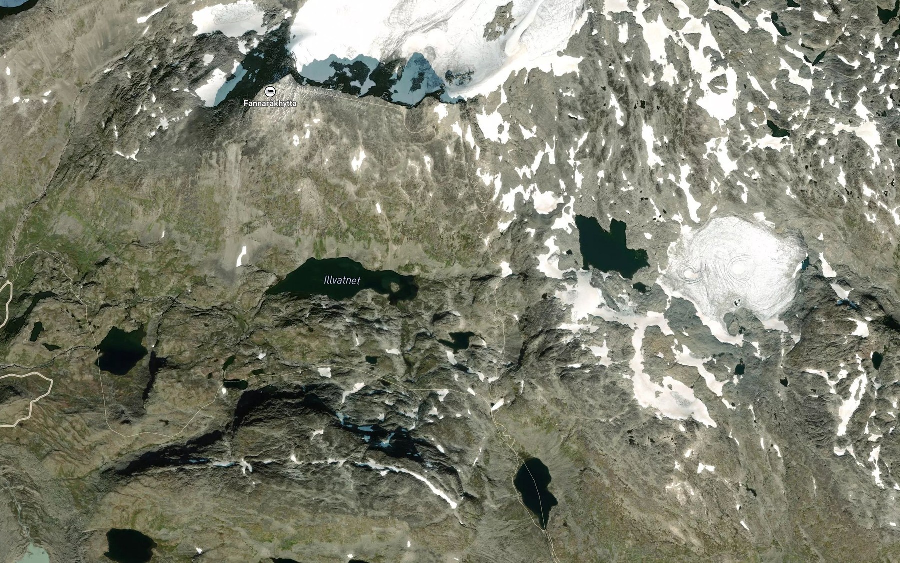Satellite map of the Fannarakfossen