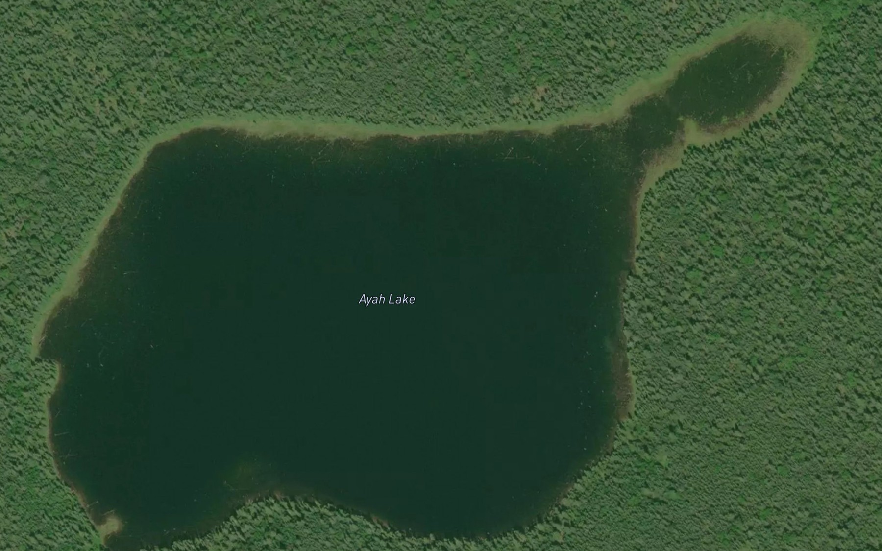 Satellite map of the Ayah Lake
