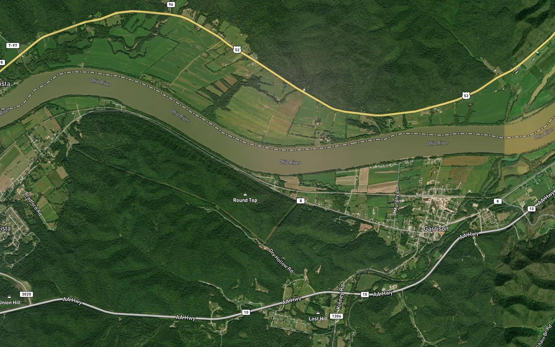Satellite map of the Tomblesons Run