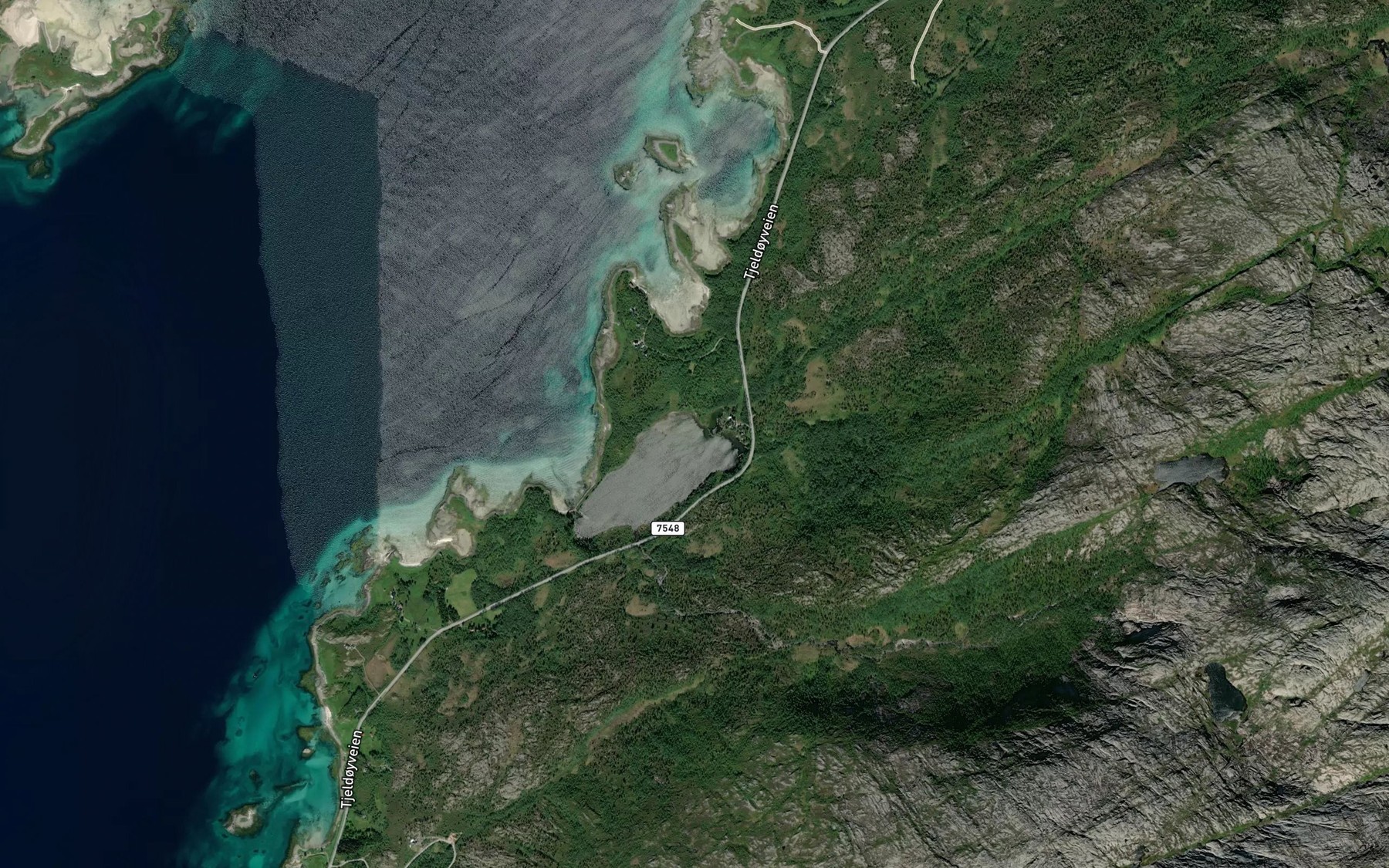 Satellite map of the Straumen