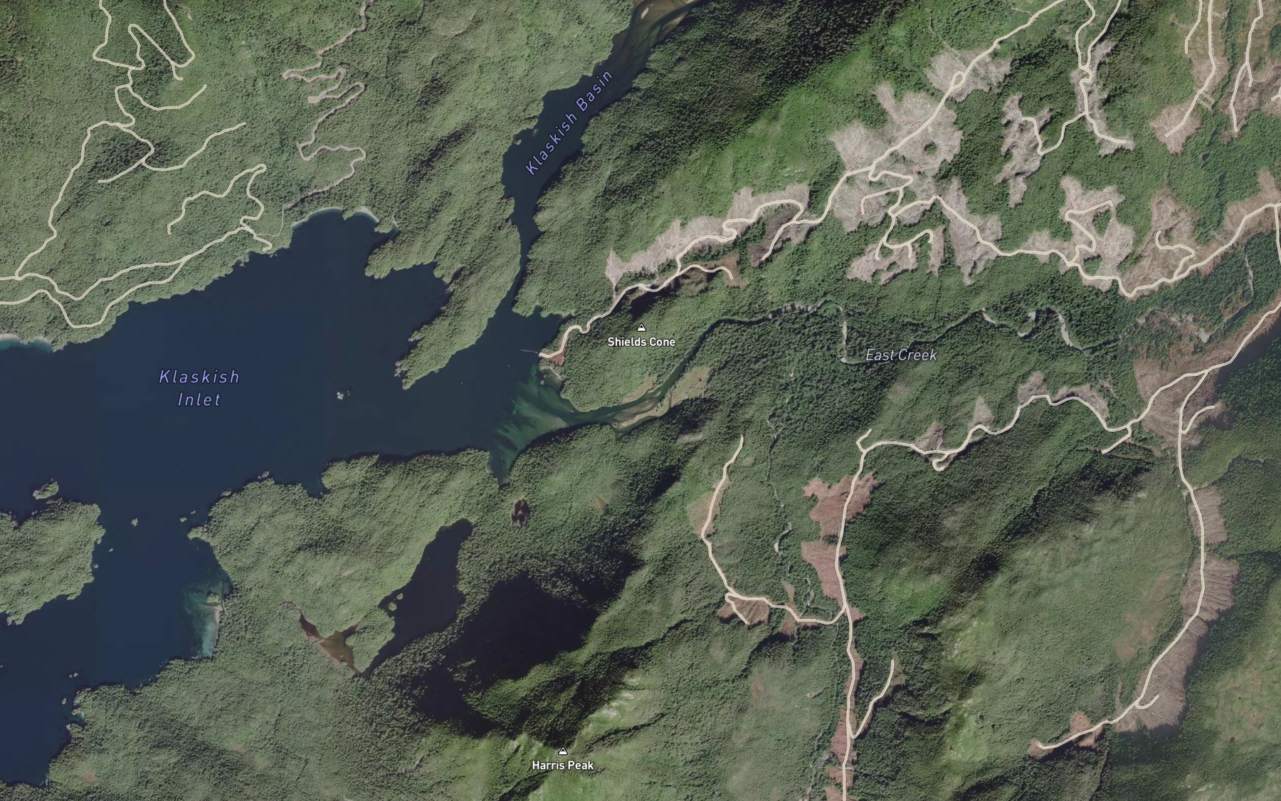 Satellite map of the East Creek