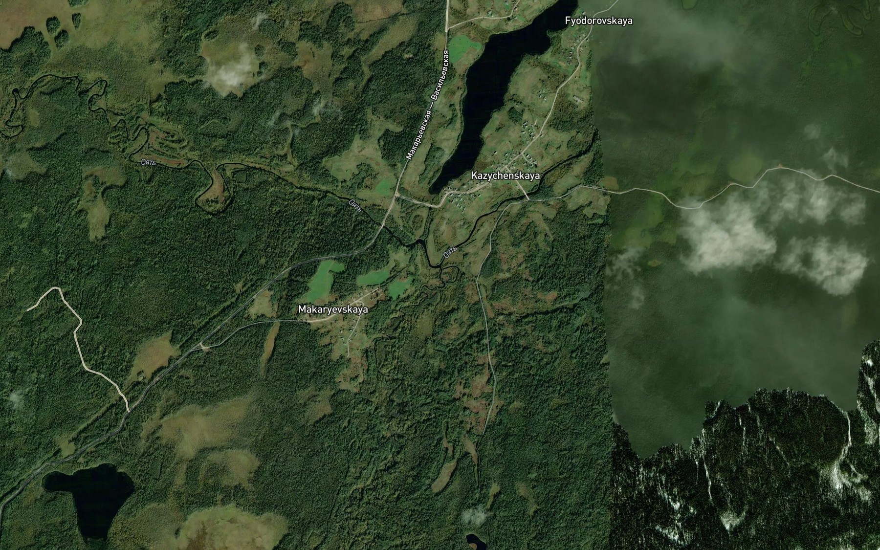 Satellite map of the Vadzhega