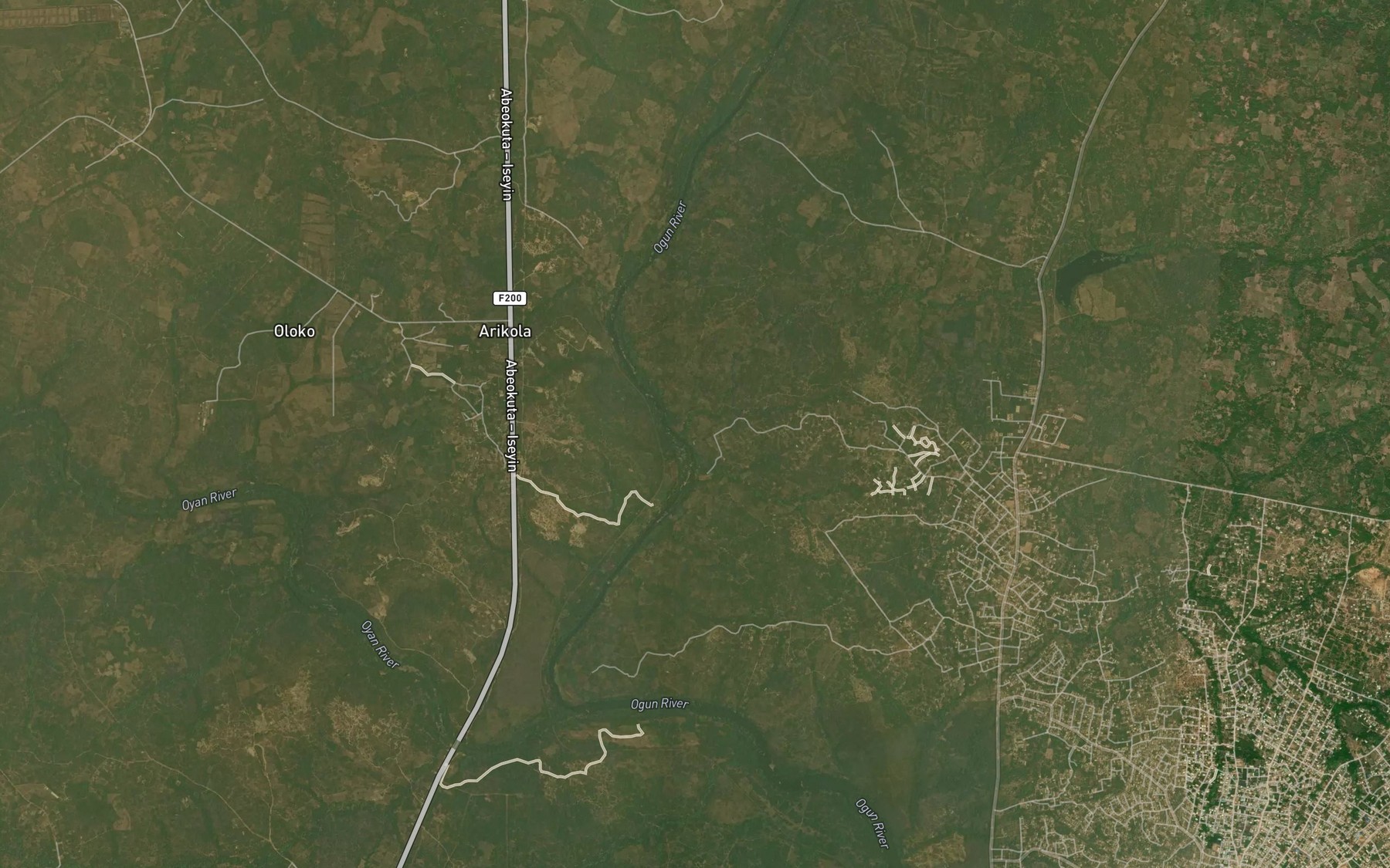Satellite map of the River Tigba