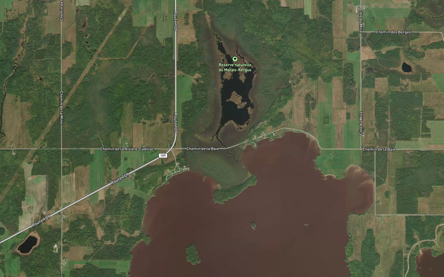 Satellite map of the Crique a Bellefeuille