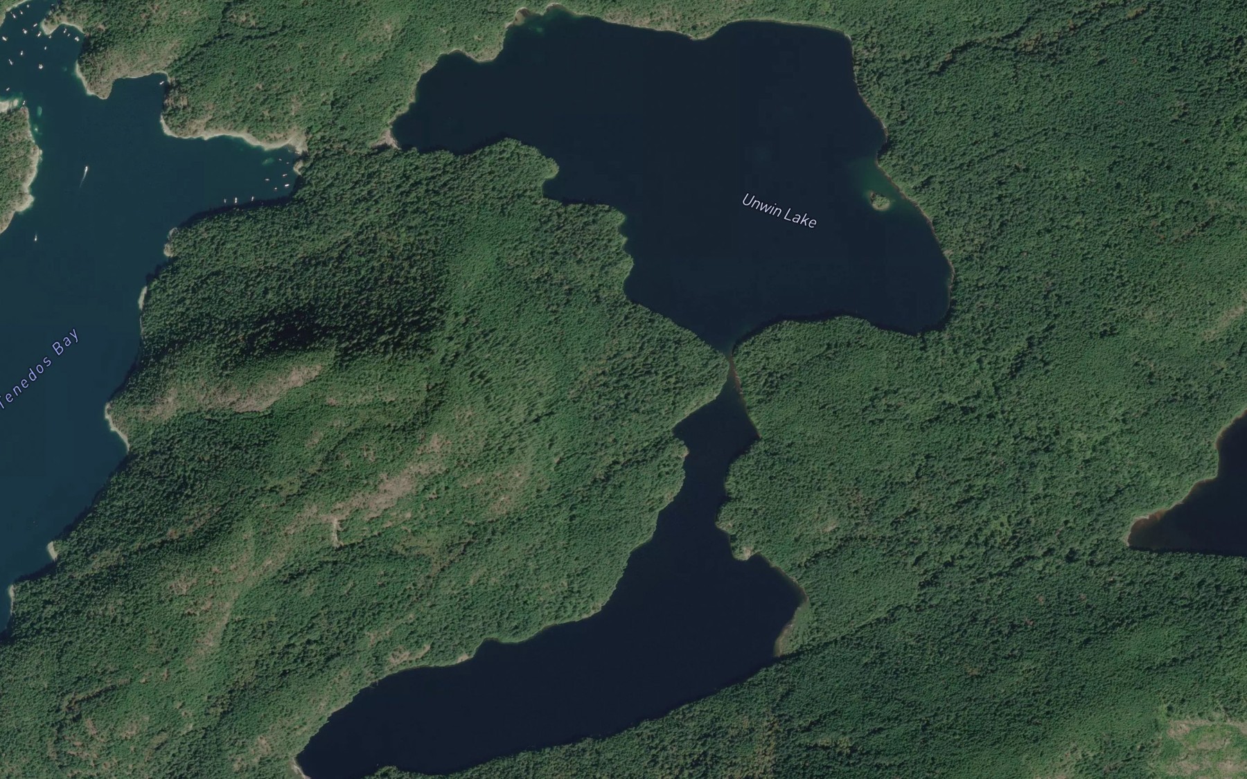 Satellite map of the Unwin Lake
