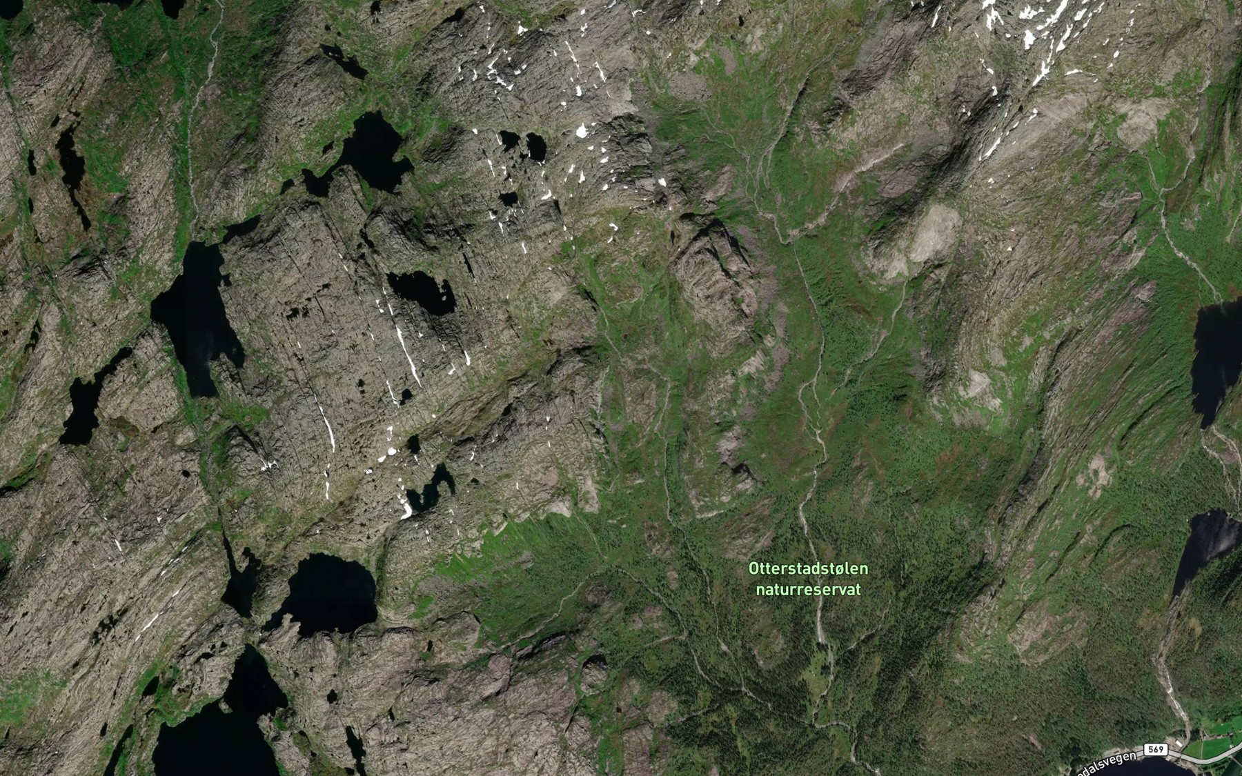 Satellite map of the Trollholebekken