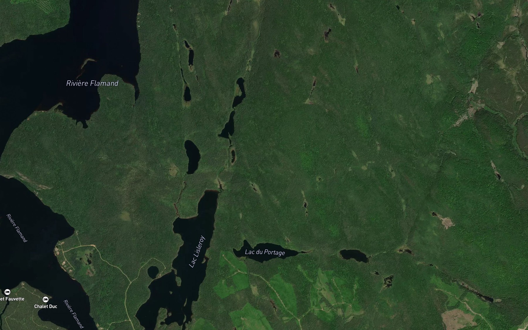 Satellite map of the Lacs Dame