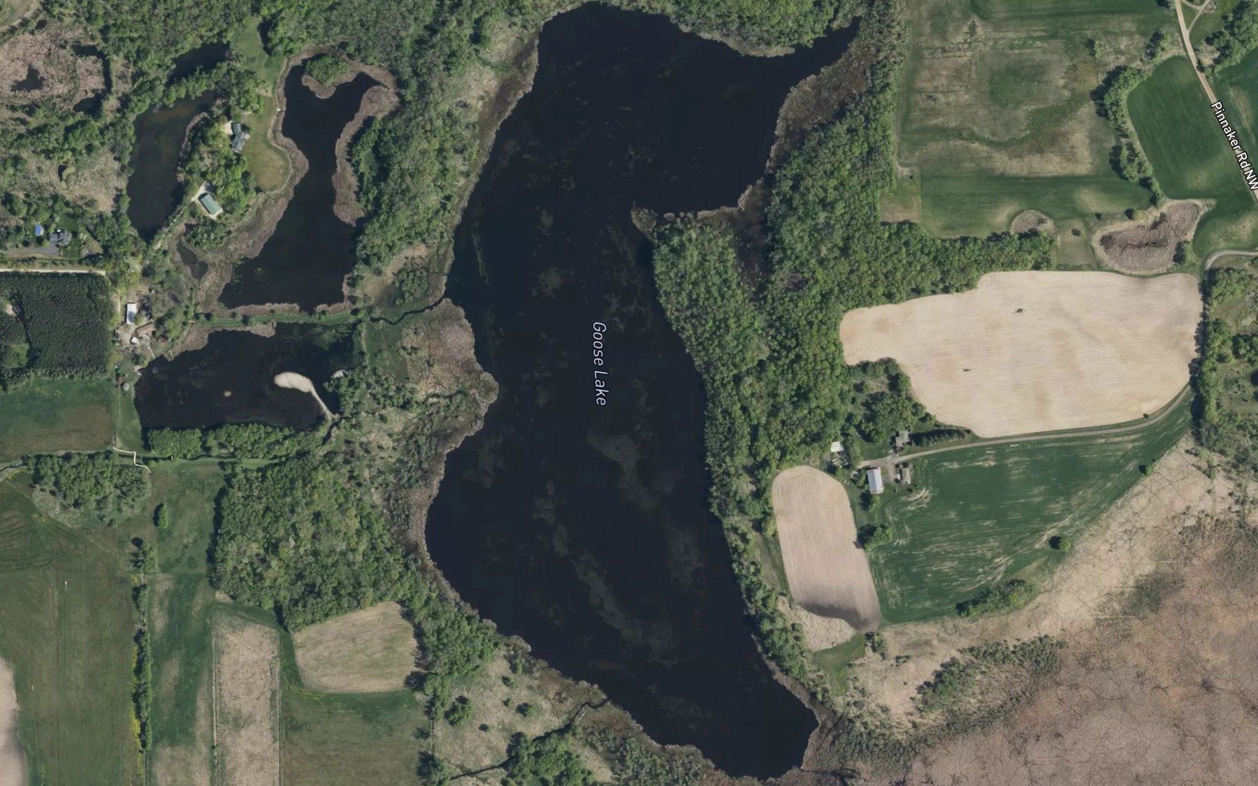Satellite map of the Goose Lake
