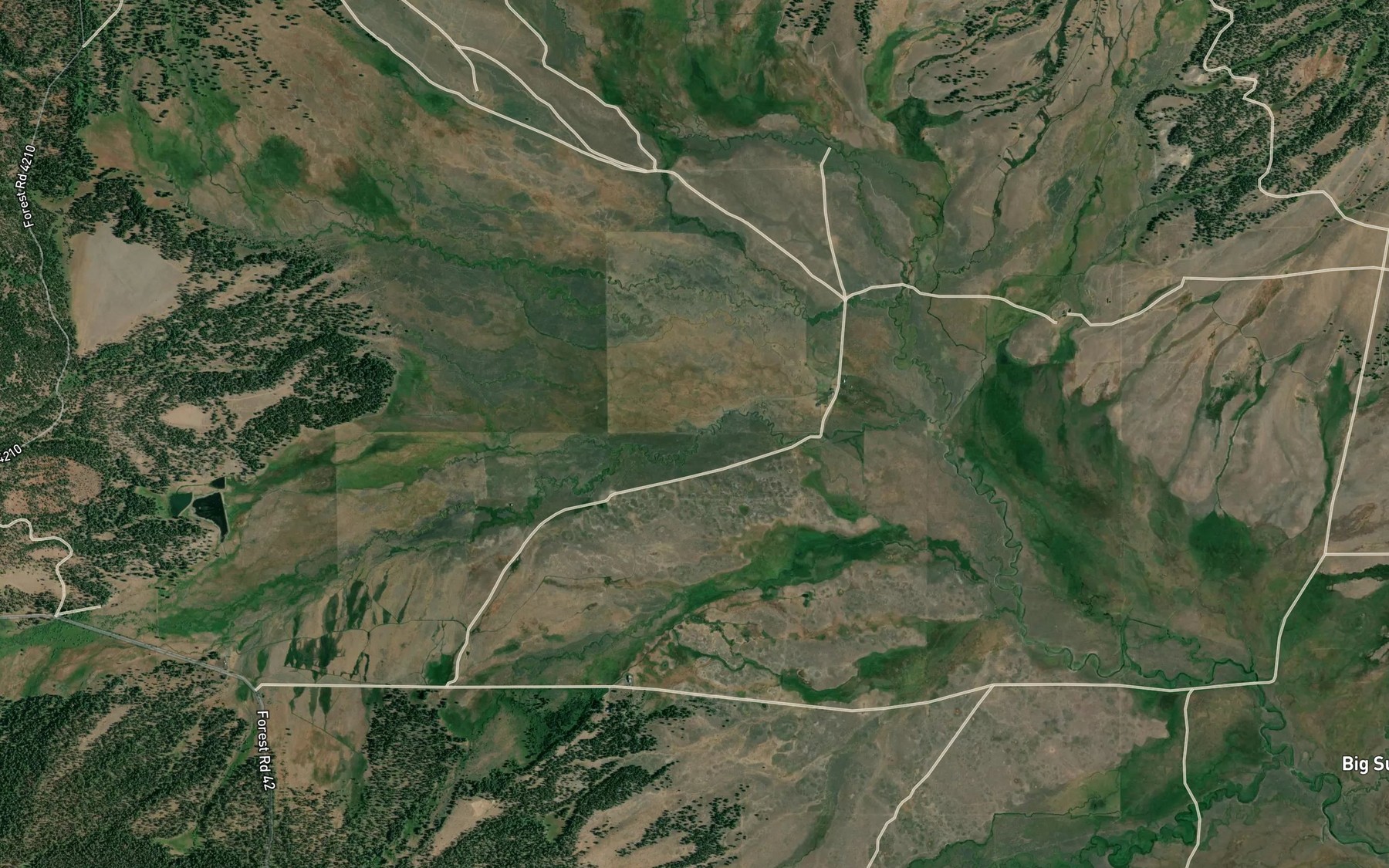 Satellite map of the Cram Creek
