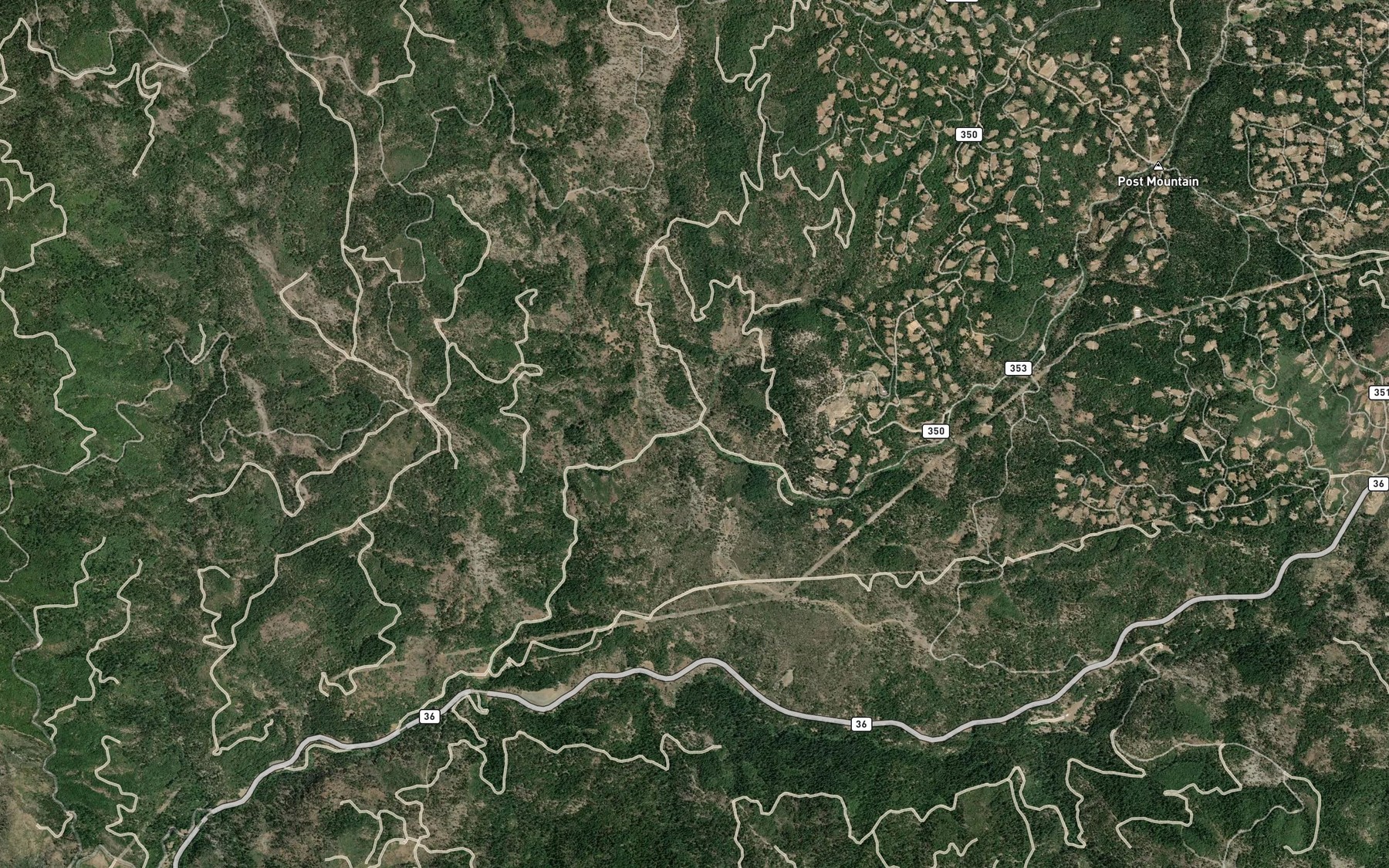Satellite map of the Glade Creek