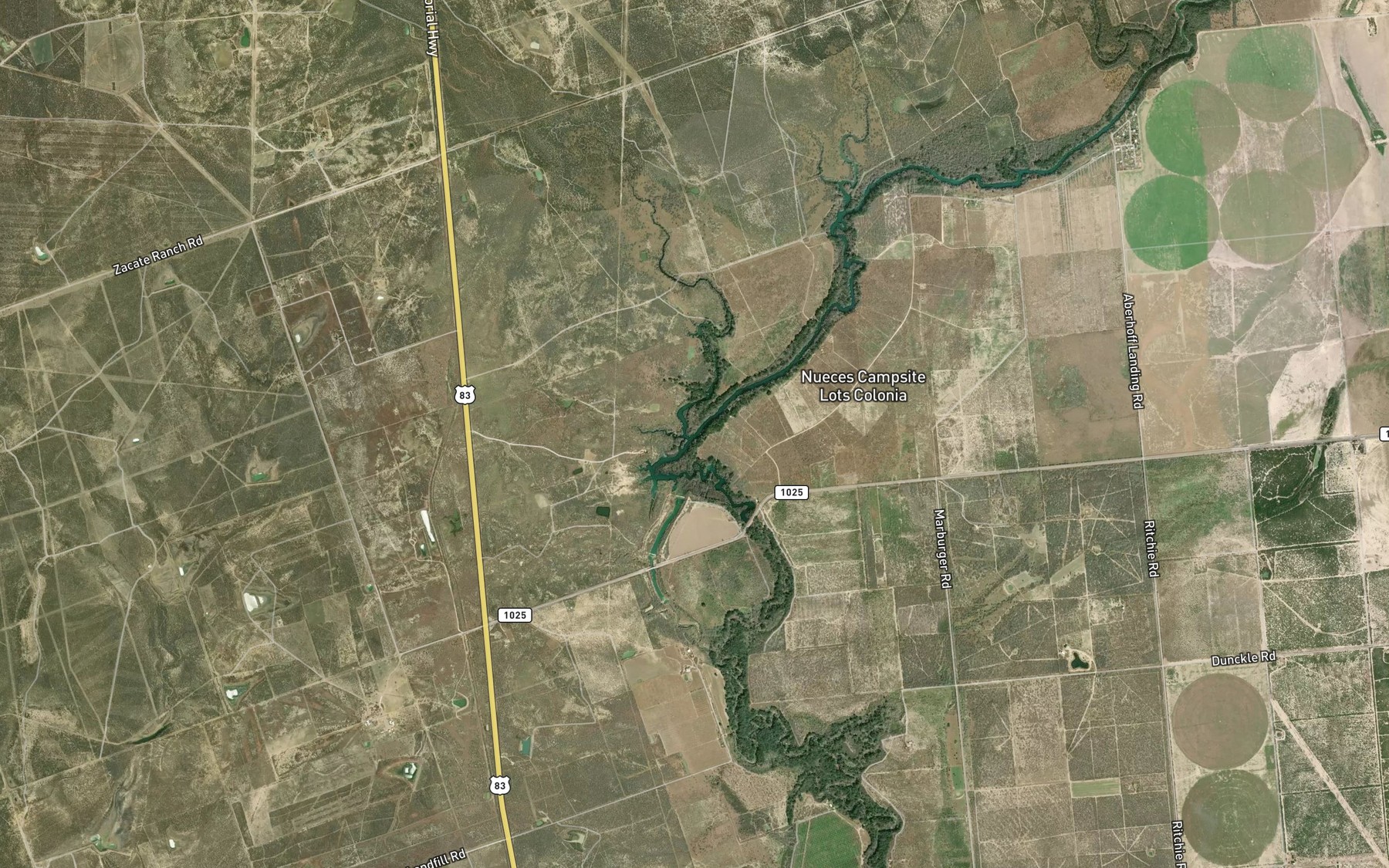 Satellite map of the Cambalache Creek