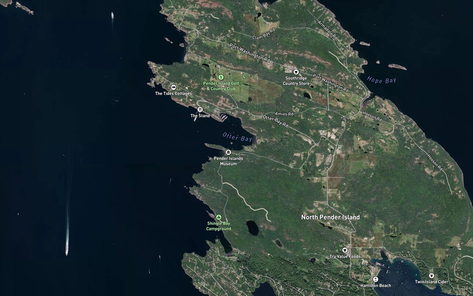 Satellite map of the Ella Bay
