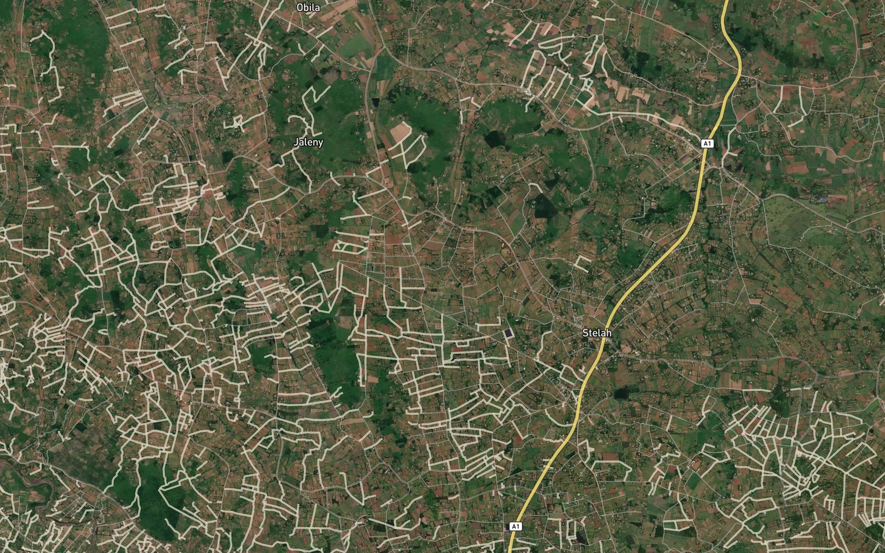 Satellite map of the Thithia
