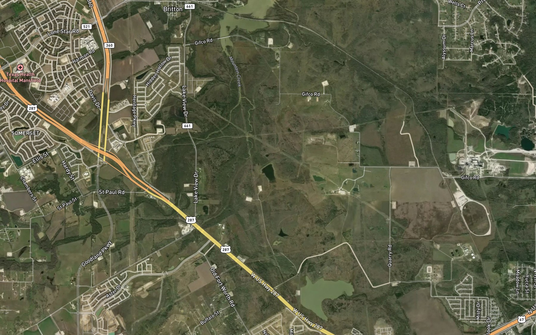 Satellite map of the Soil Conservation Service Site 11 Reservoir