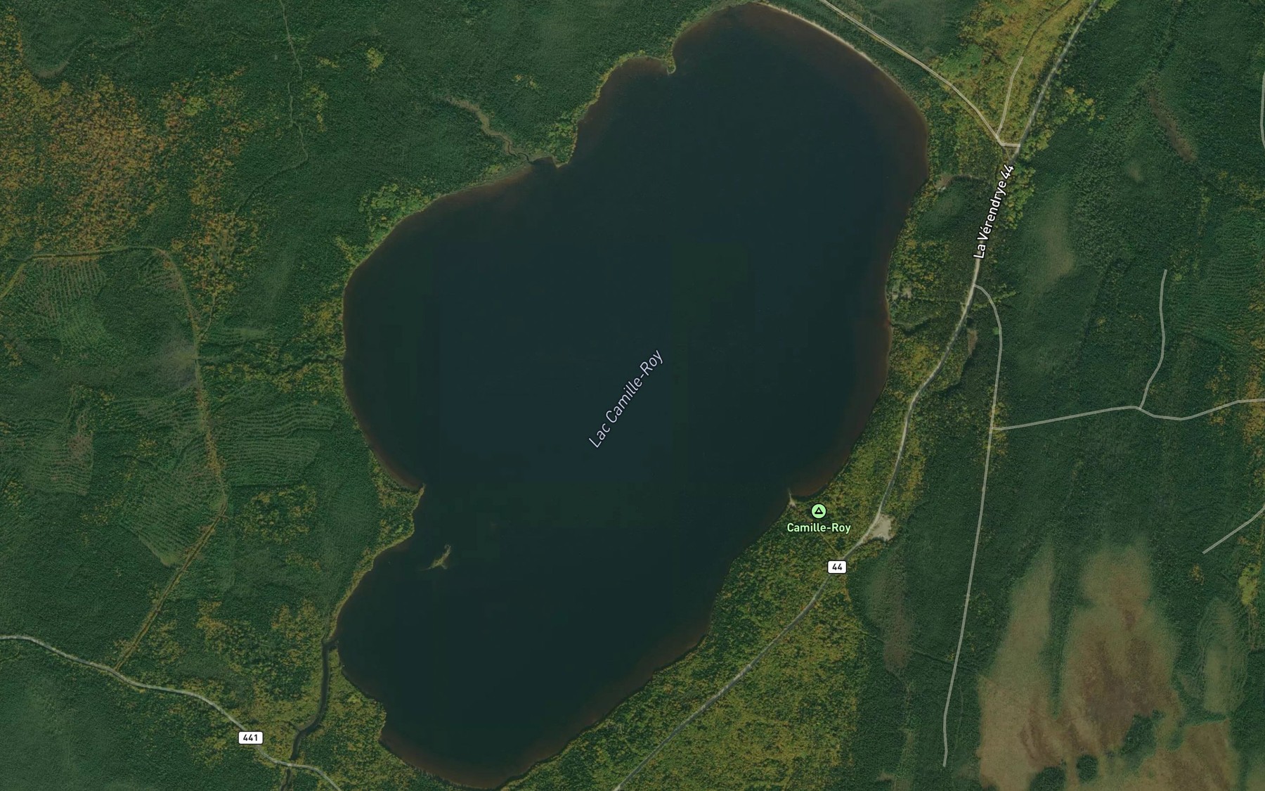 Satellite map of the Lac Camille-Roy