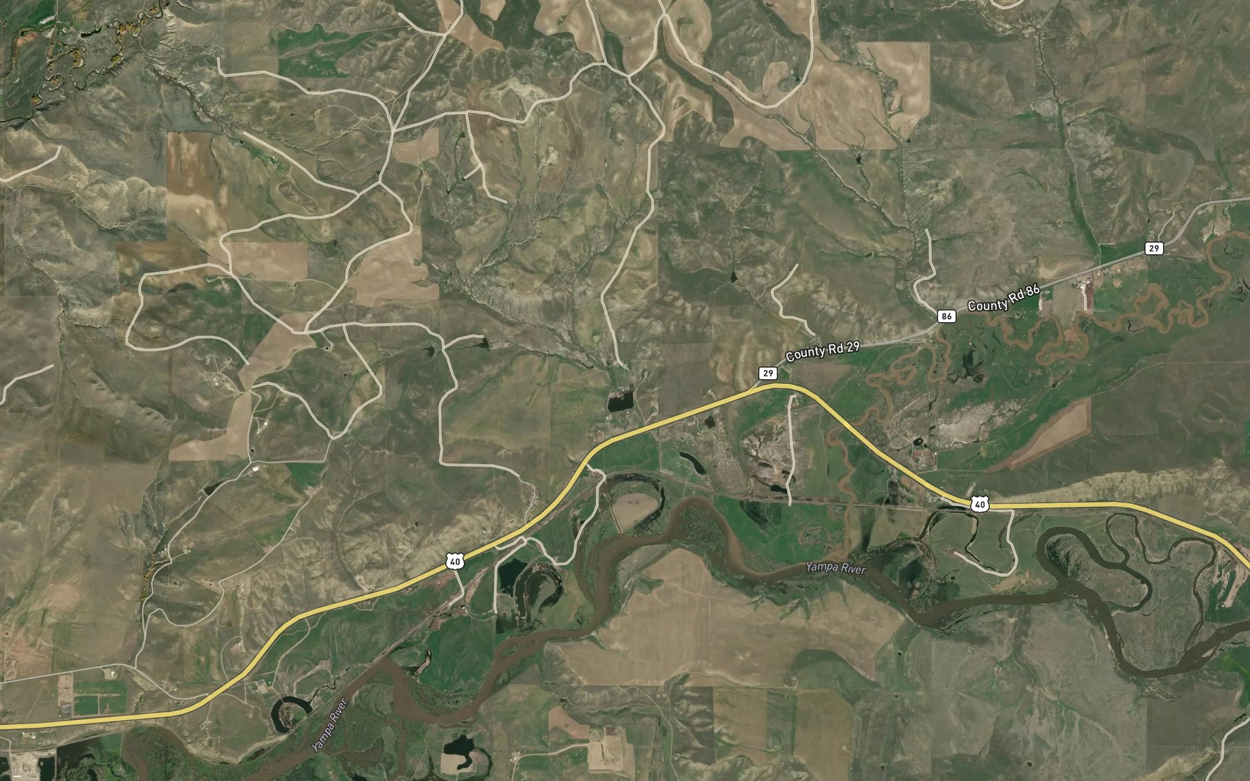 Satellite map of the Liftwich Reservoir