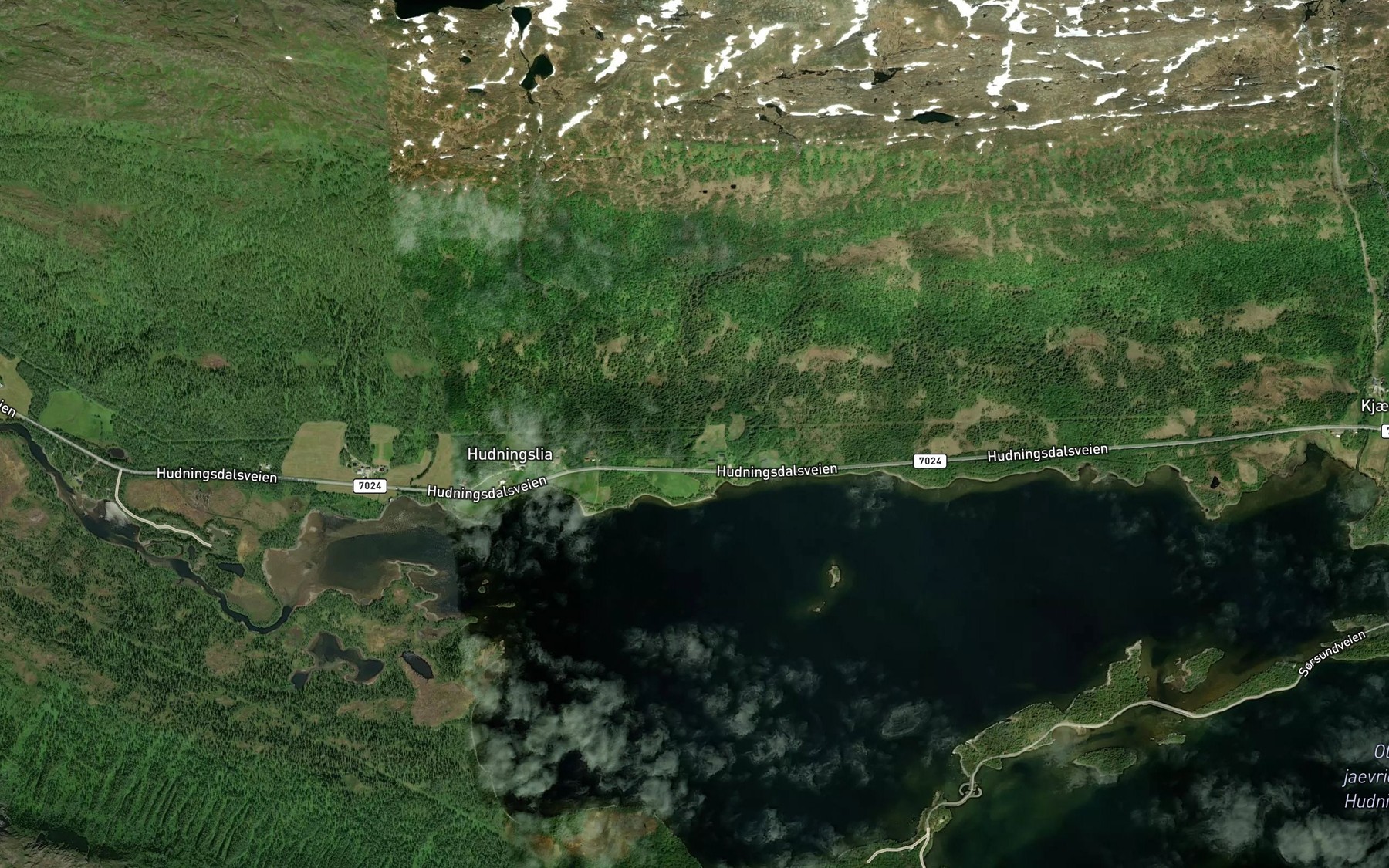 Satellite map of the Kvennbekken