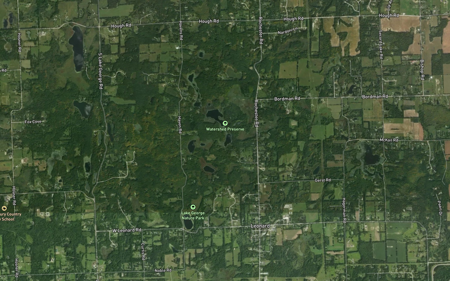 Satellite map of the Howard Lake