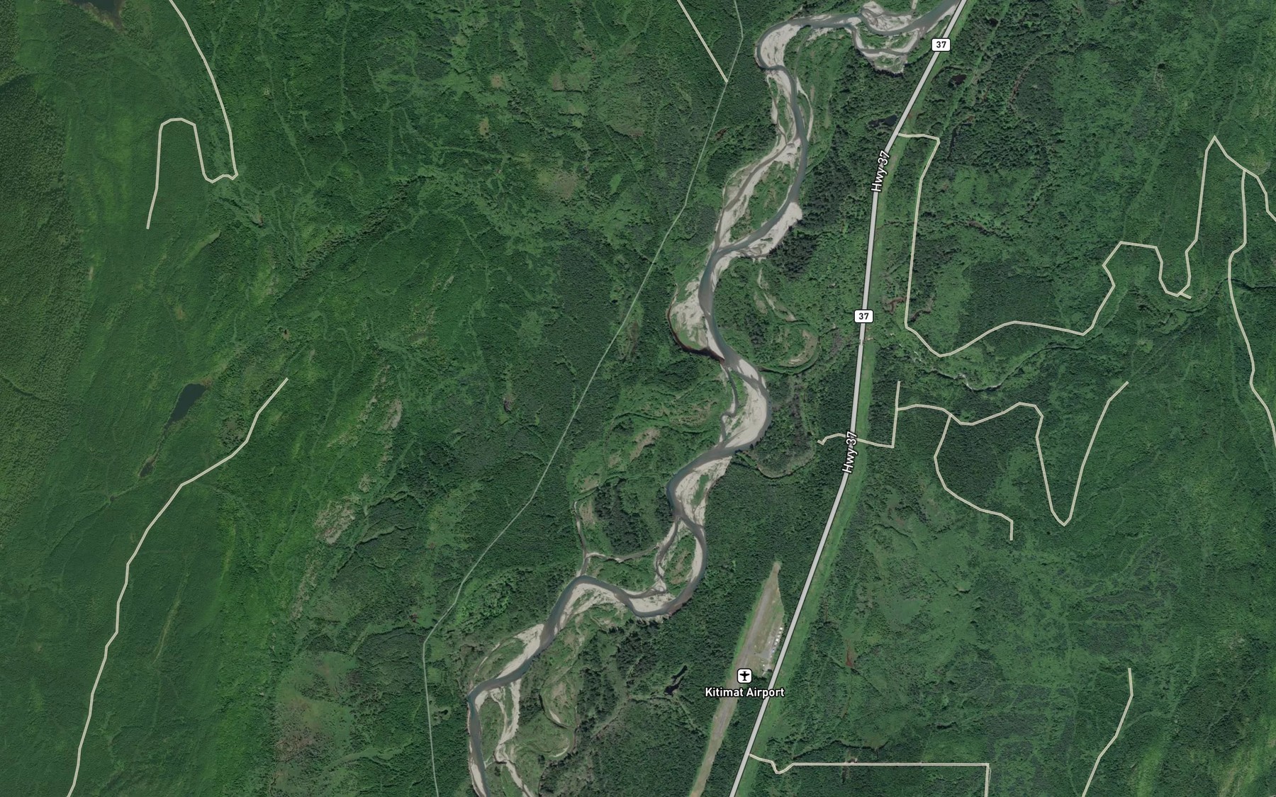 Satellite map of the Deception Creek
