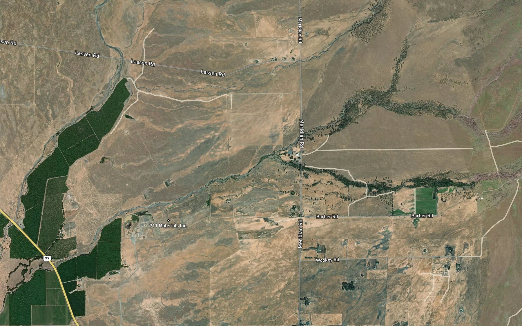Satellite map of the Zimmershed Creek
