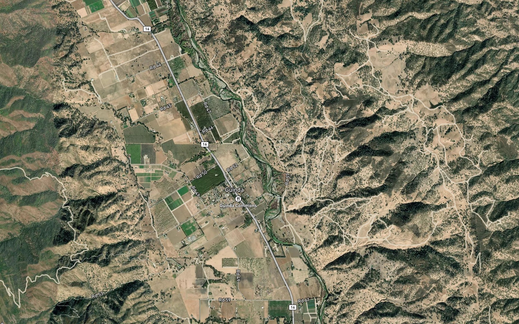 Satellite map of the Hamilton Creek